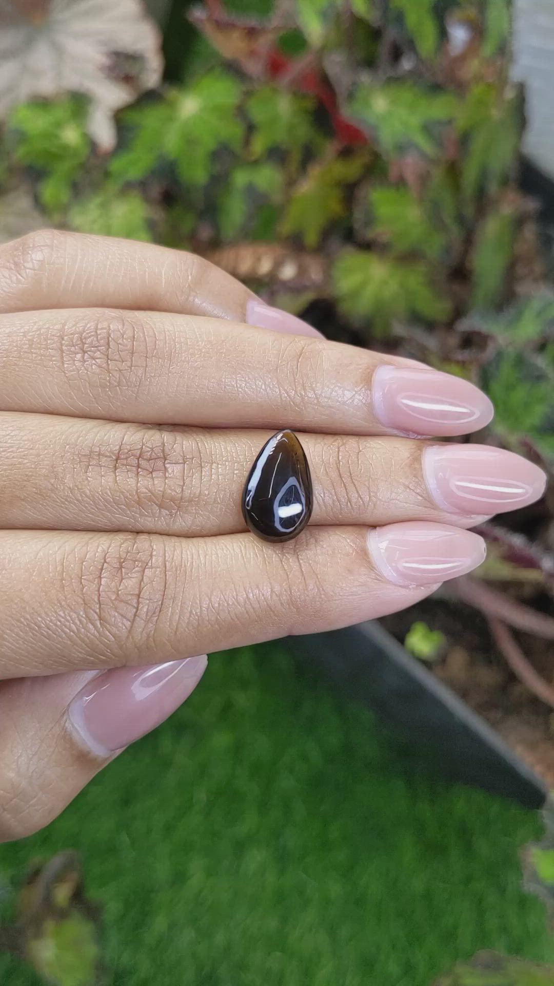 4.09 Ct. Greenish Brown Cabochon Tourmaline from Ceylon (Sri Lanka) Size Video