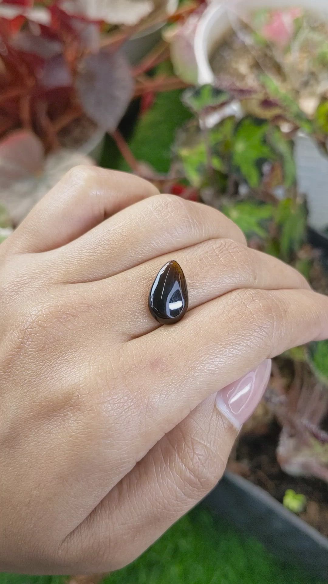 4.09 Ct. Greenish Brown Cabochon Tourmaline from Ceylon (Sri Lanka) Size Video