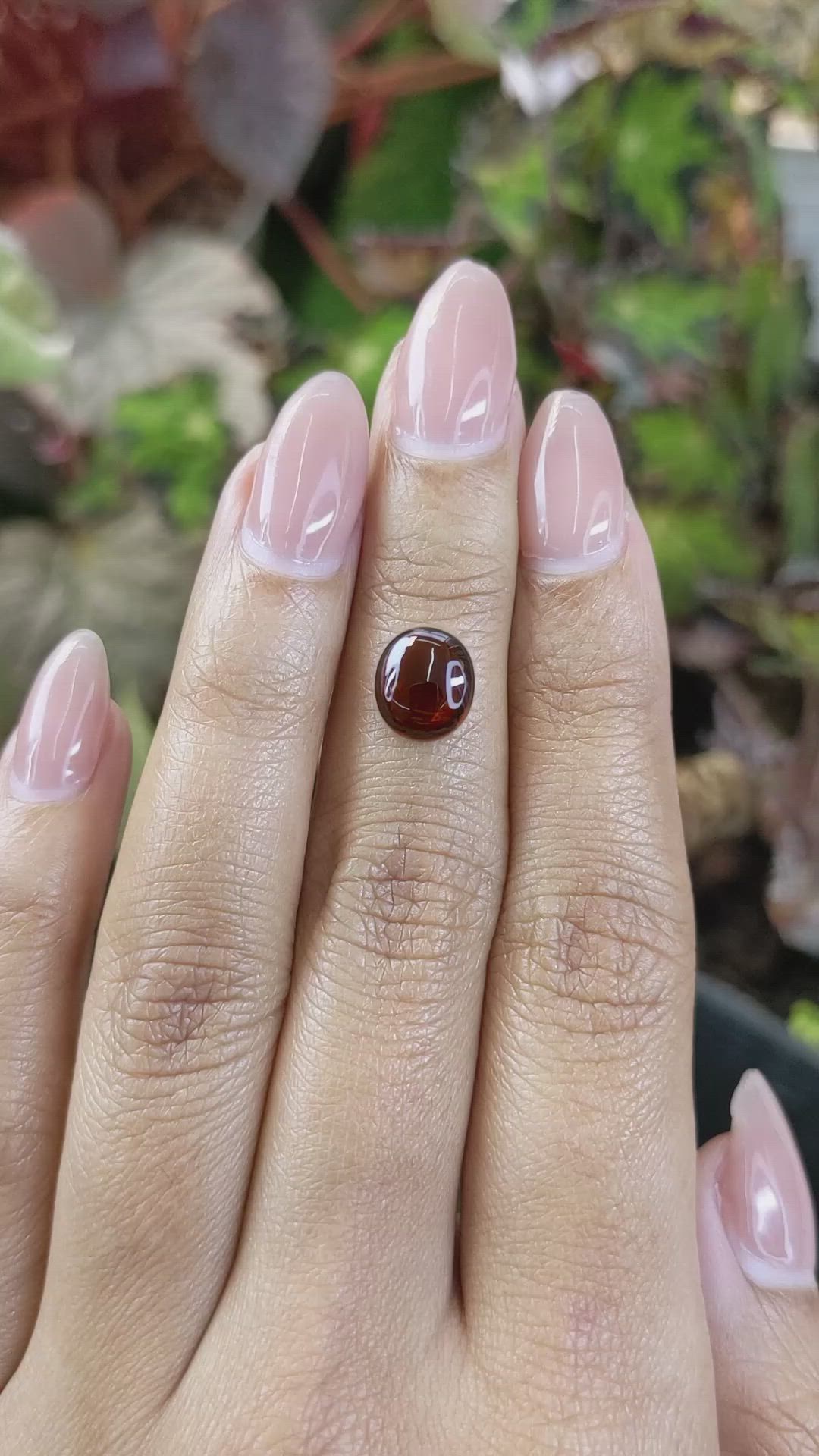 2.90 Ct. Red Cabochon Garnet from Ceylon (Sri Lanka) Size Video
