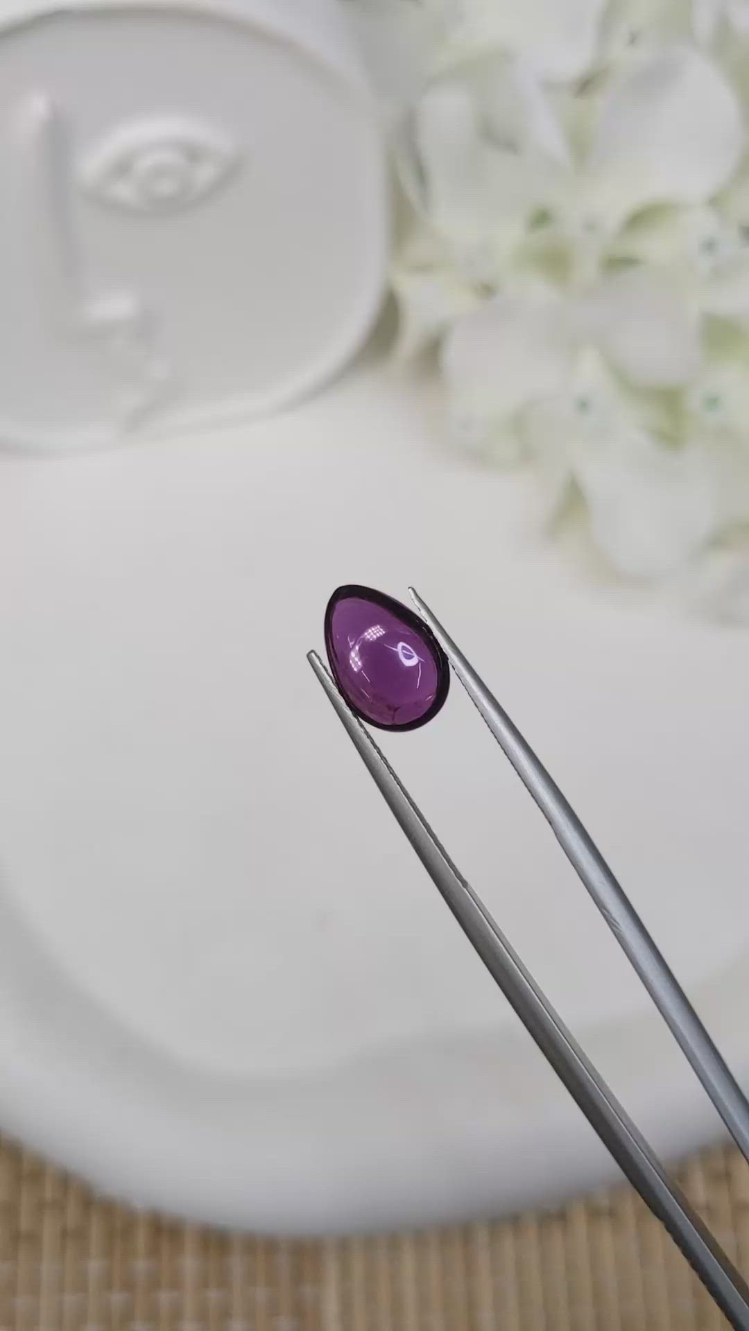2.97 Ct. Purple Cabochon Spinel from Ceylon (Sri Lanka) Size Video