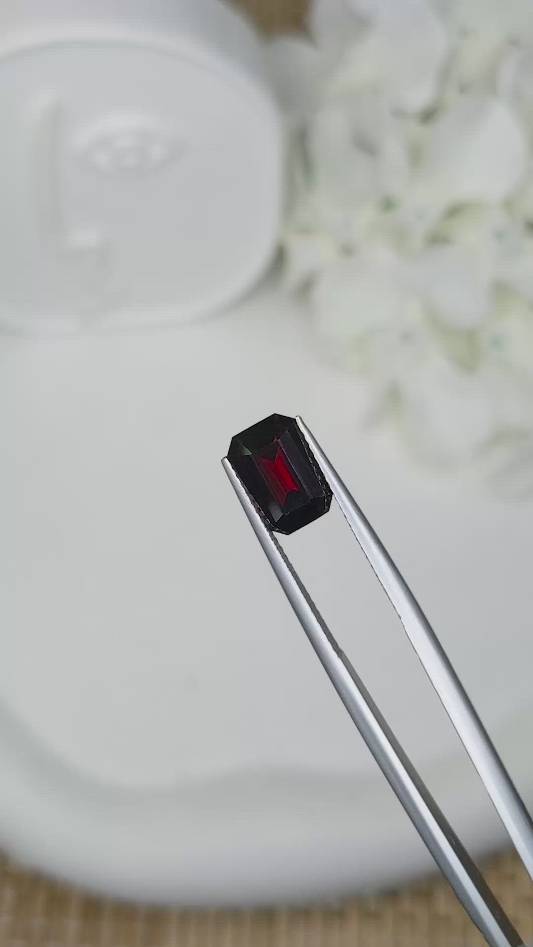 2.56 Ct. Red Garnet from Ceylon (Sri Lanka) Size Video