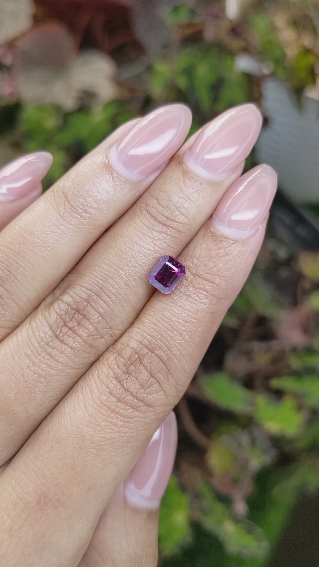 1.65 Ct. Reddish Purple Garnet from Ceylon (Sri Lanka) Size Video