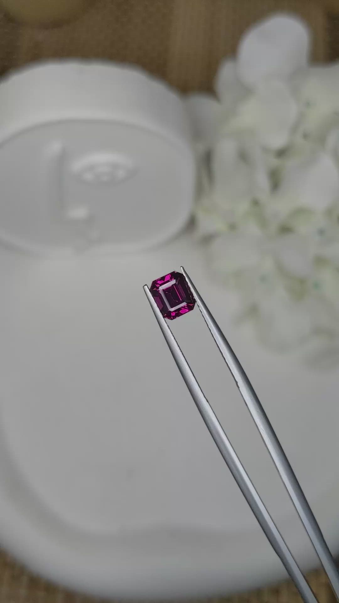 1.65 Ct. Reddish Purple Garnet from Ceylon (Sri Lanka) Size Video
