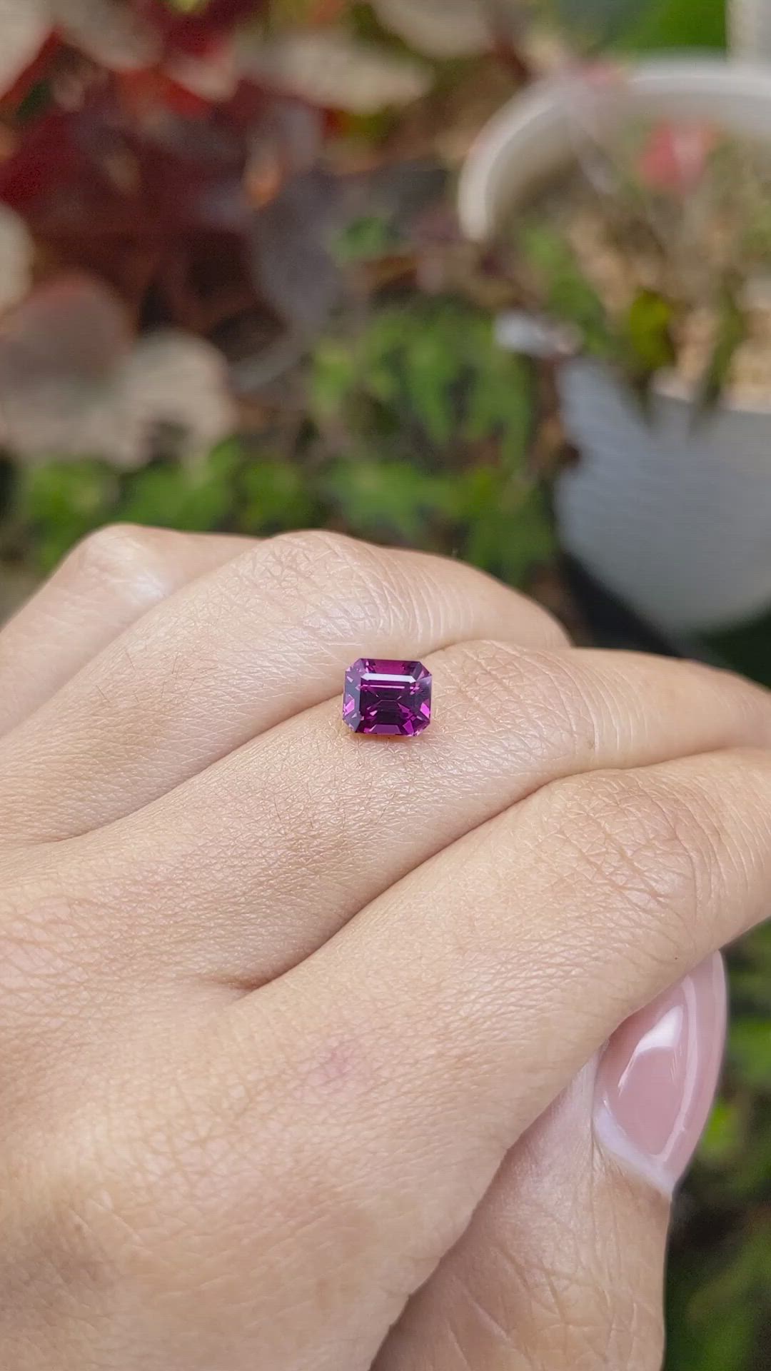1.65 Ct. Reddish Purple Garnet from Ceylon (Sri Lanka) Size Video