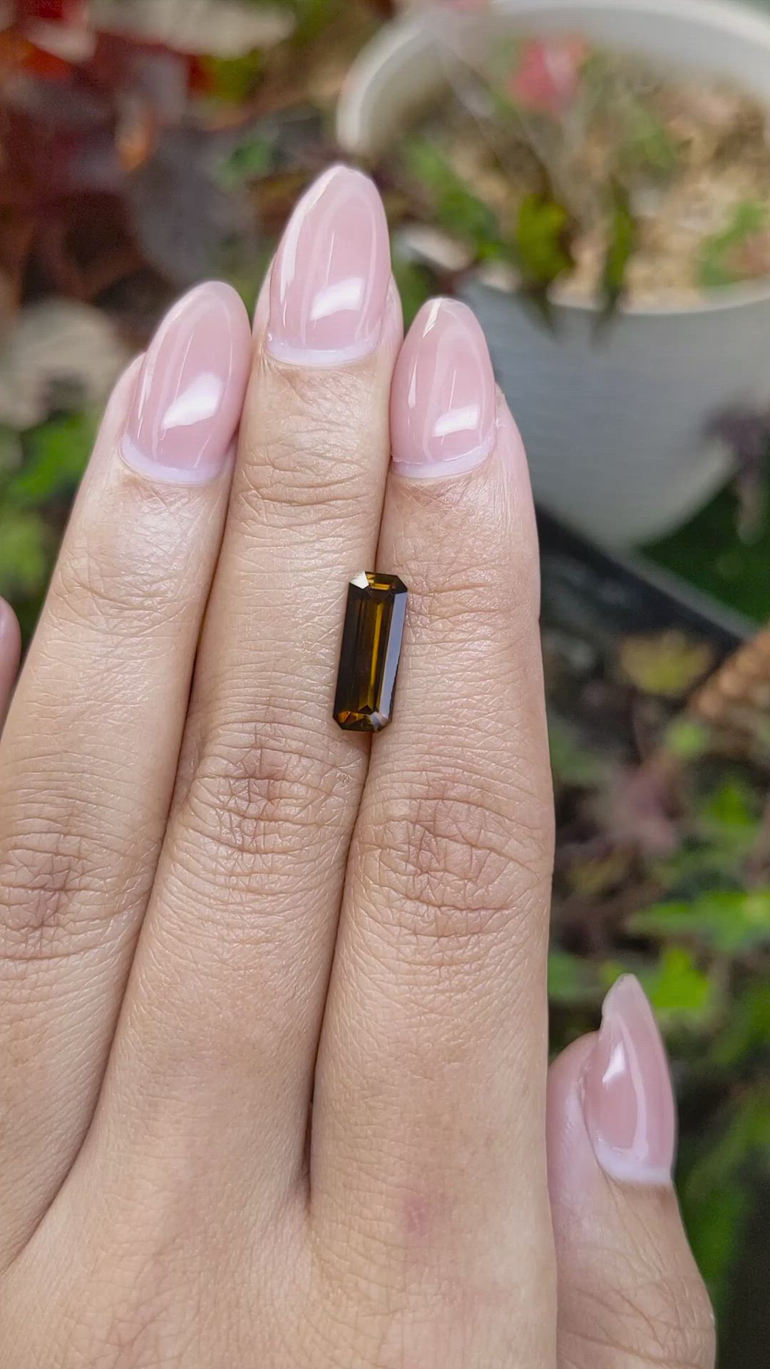 2.03 Ct. Greenish Brown Tourmaline from Ceylon (Sri Lanka) Size Video