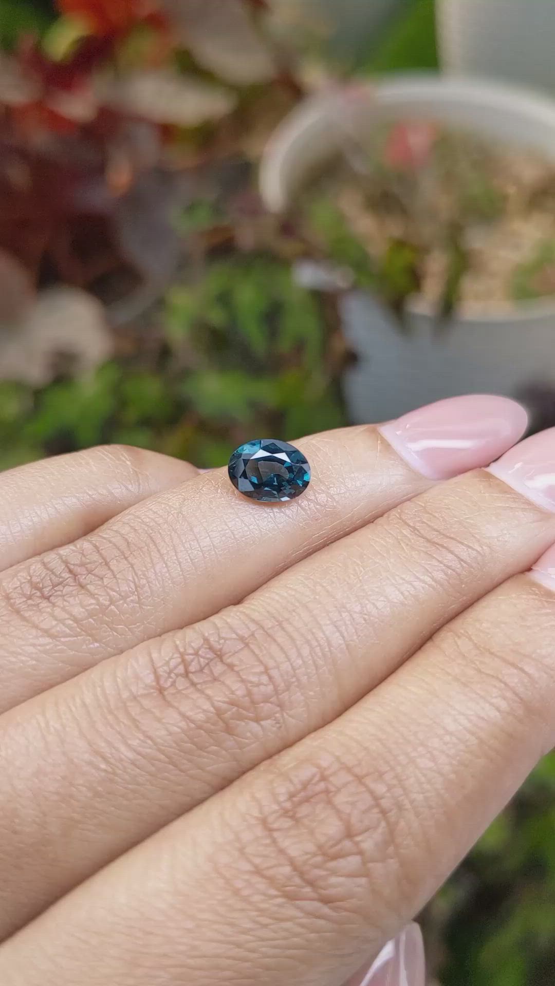 1.62 Ct. Greenish Blue Cobalt Spinel from Ceylon (Sri Lanka) Size Video
