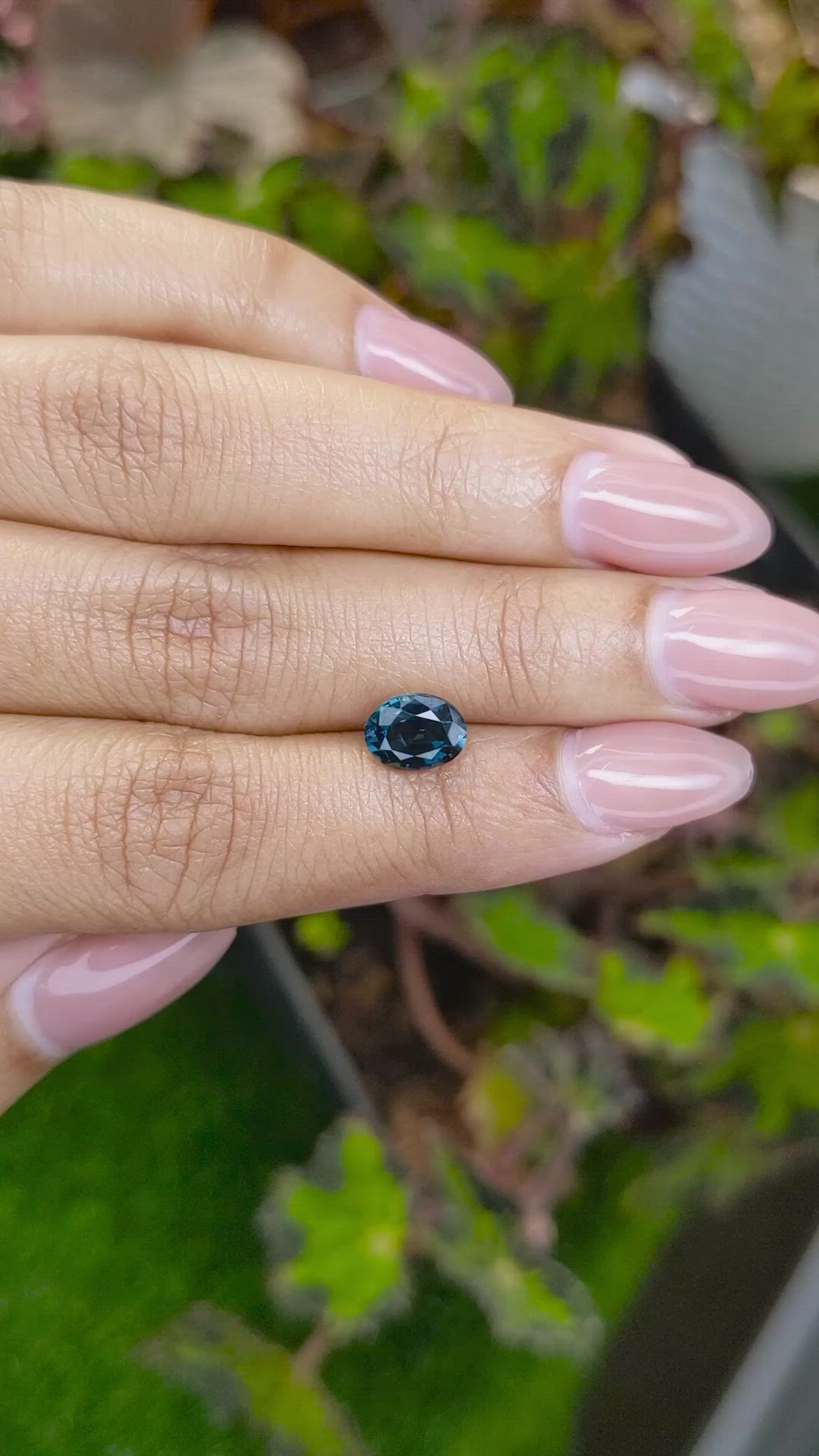 1.62 Ct. Greenish Blue Cobalt Spinel from Ceylon (Sri Lanka) Size Video
