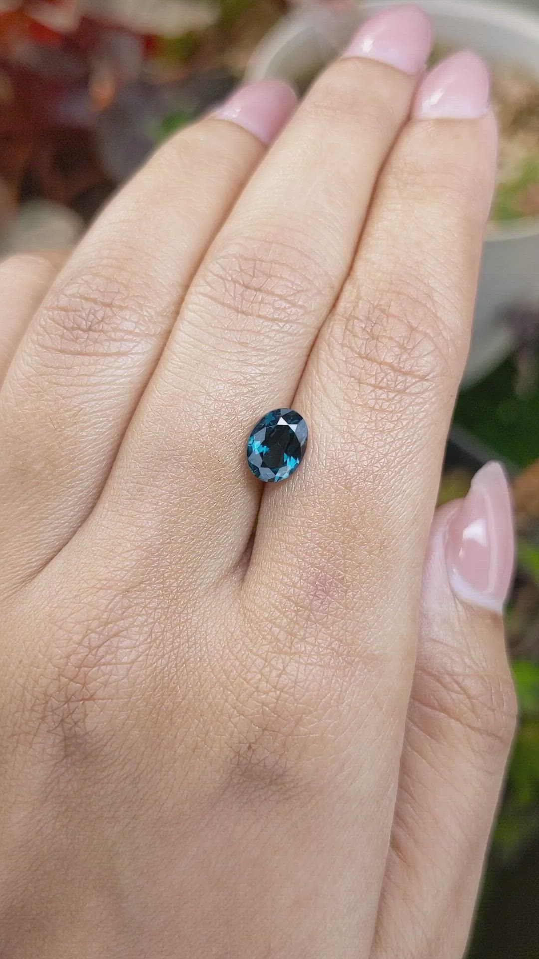 1.62 Ct. Greenish Blue Cobalt Spinel from Ceylon (Sri Lanka) Size Video