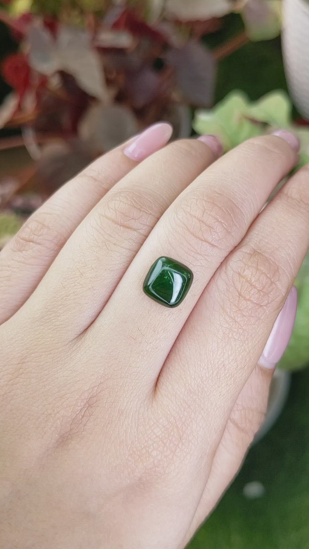 4.63 Ct. Cabochon Tsavorite Garnet from Tanzania Size Video