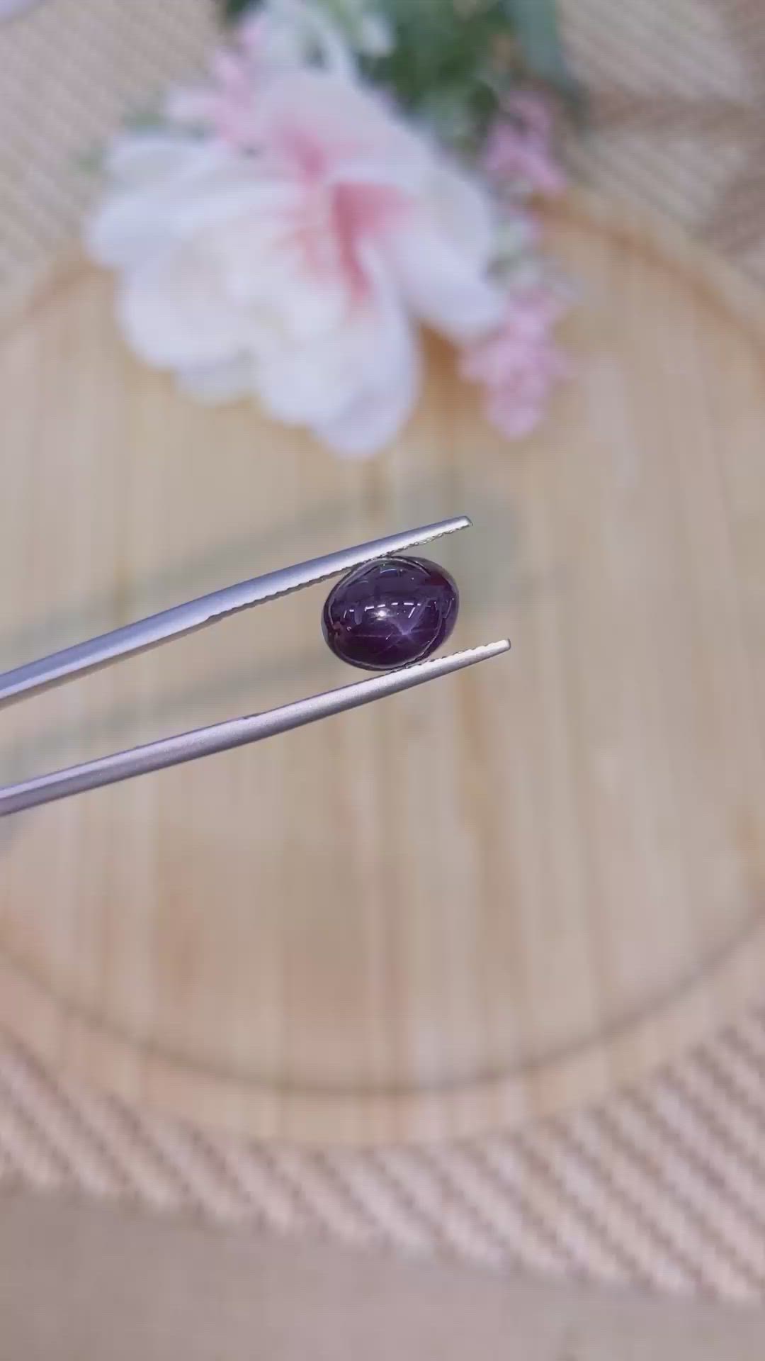4.36 Ct. Purple Star Spinel from Ceylon (Sri Lanka) Size Video