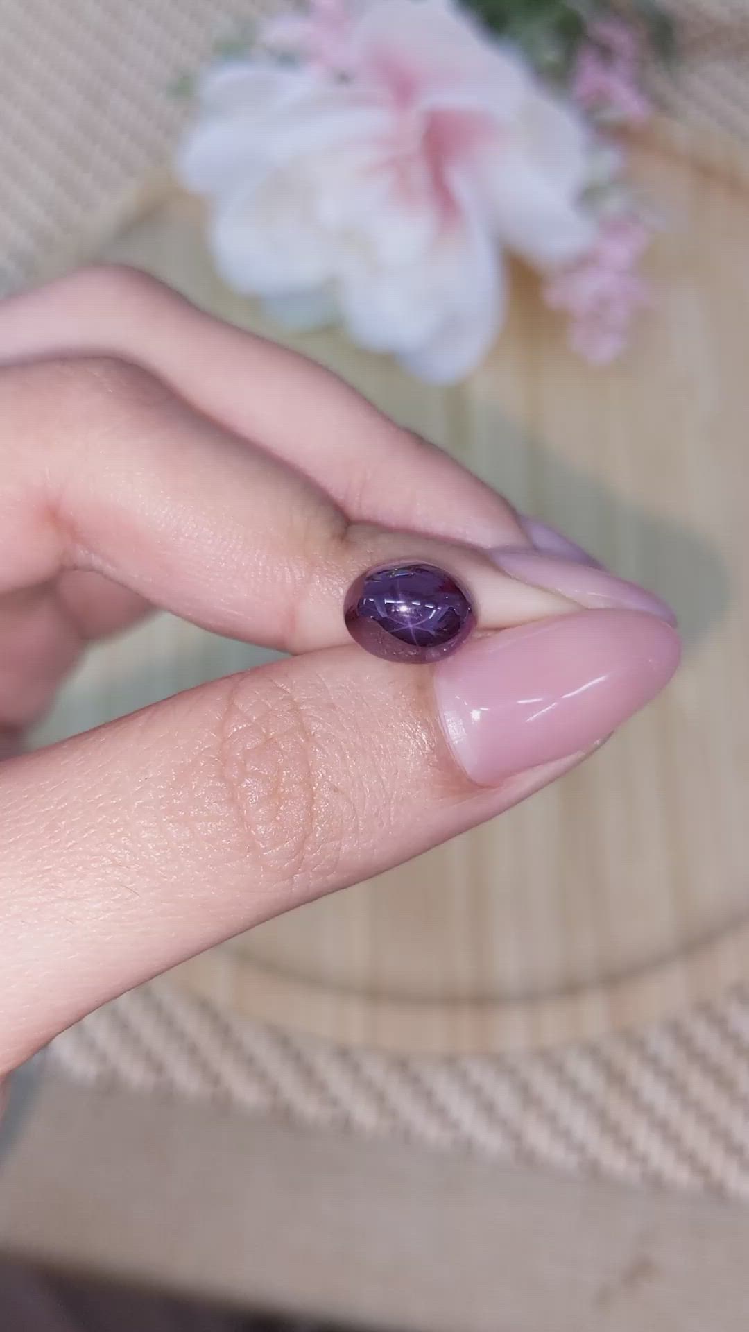 4.36 Ct. Purple Star Spinel from Ceylon (Sri Lanka) Size Video