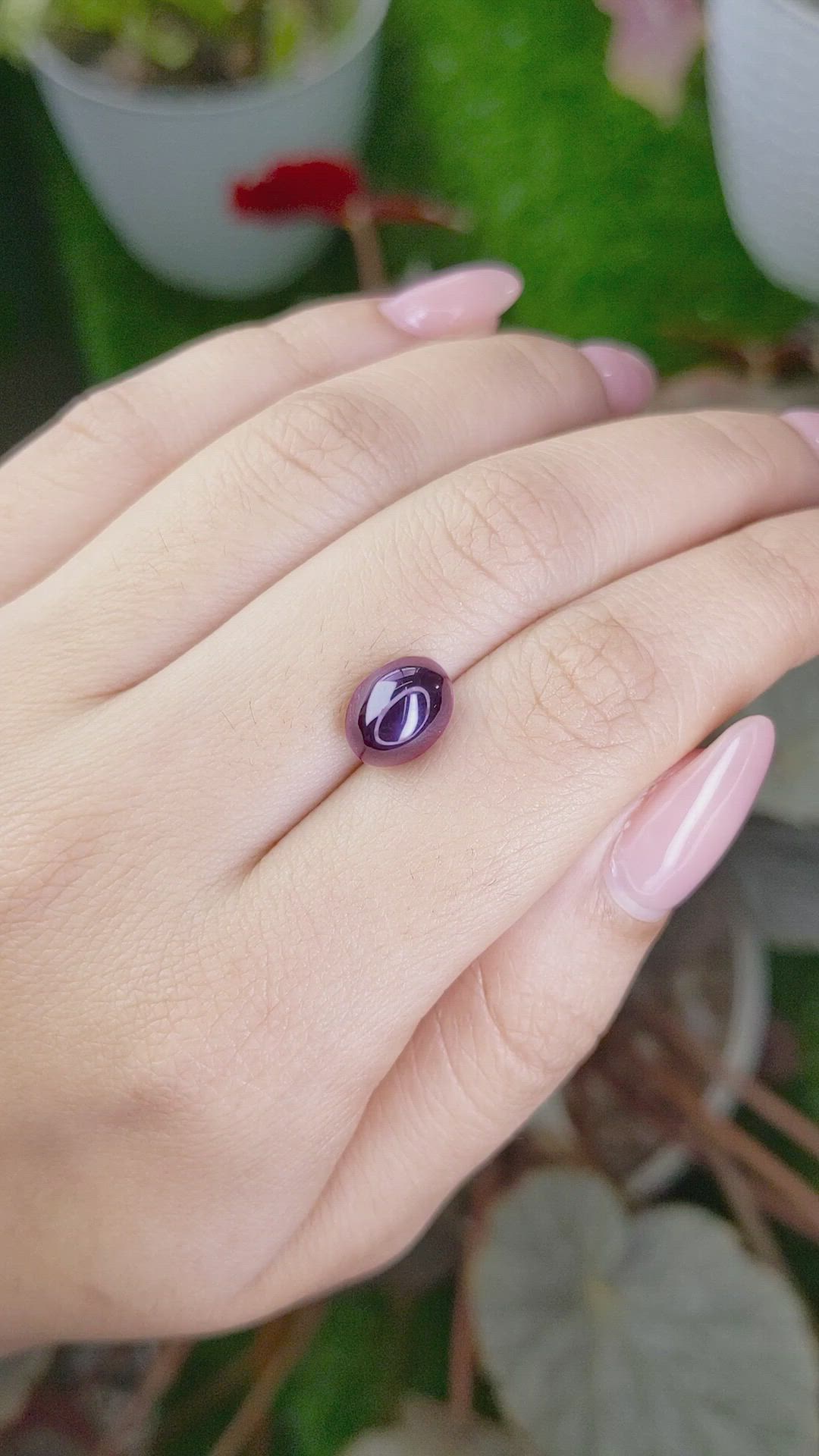 4.36 Ct. Purple Star Spinel from Ceylon (Sri Lanka) Size Video
