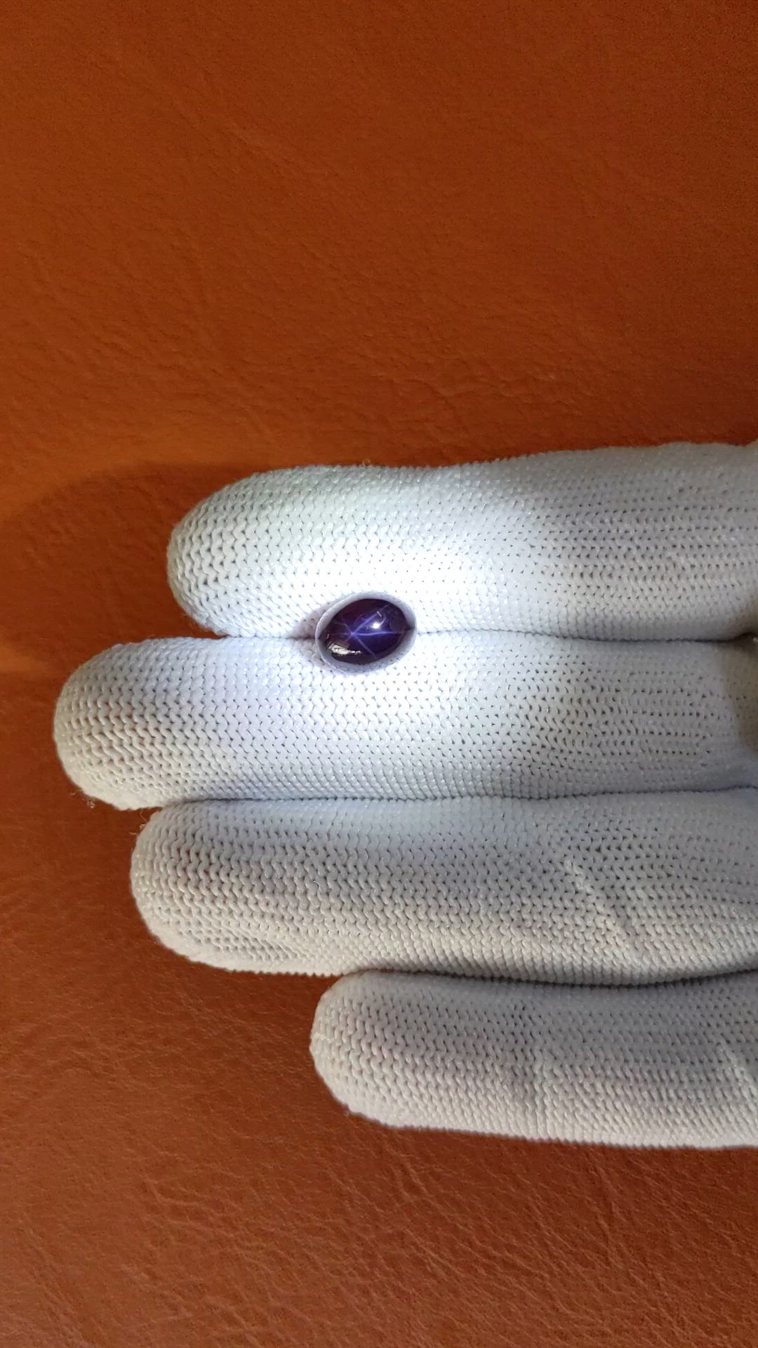 4.36 Ct. Purple Star Spinel from Ceylon (Sri Lanka) Size Video