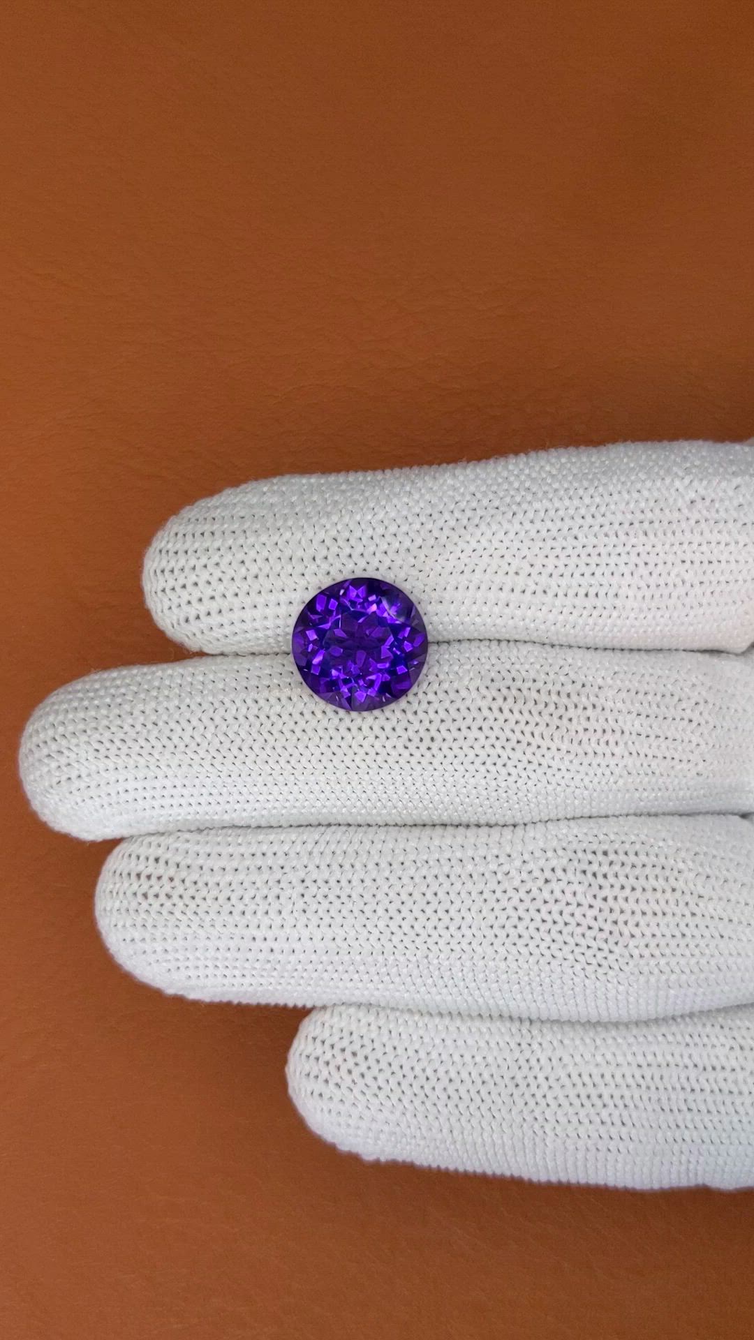6.04 Ct. Purple Amethyst from Brazil Size Video