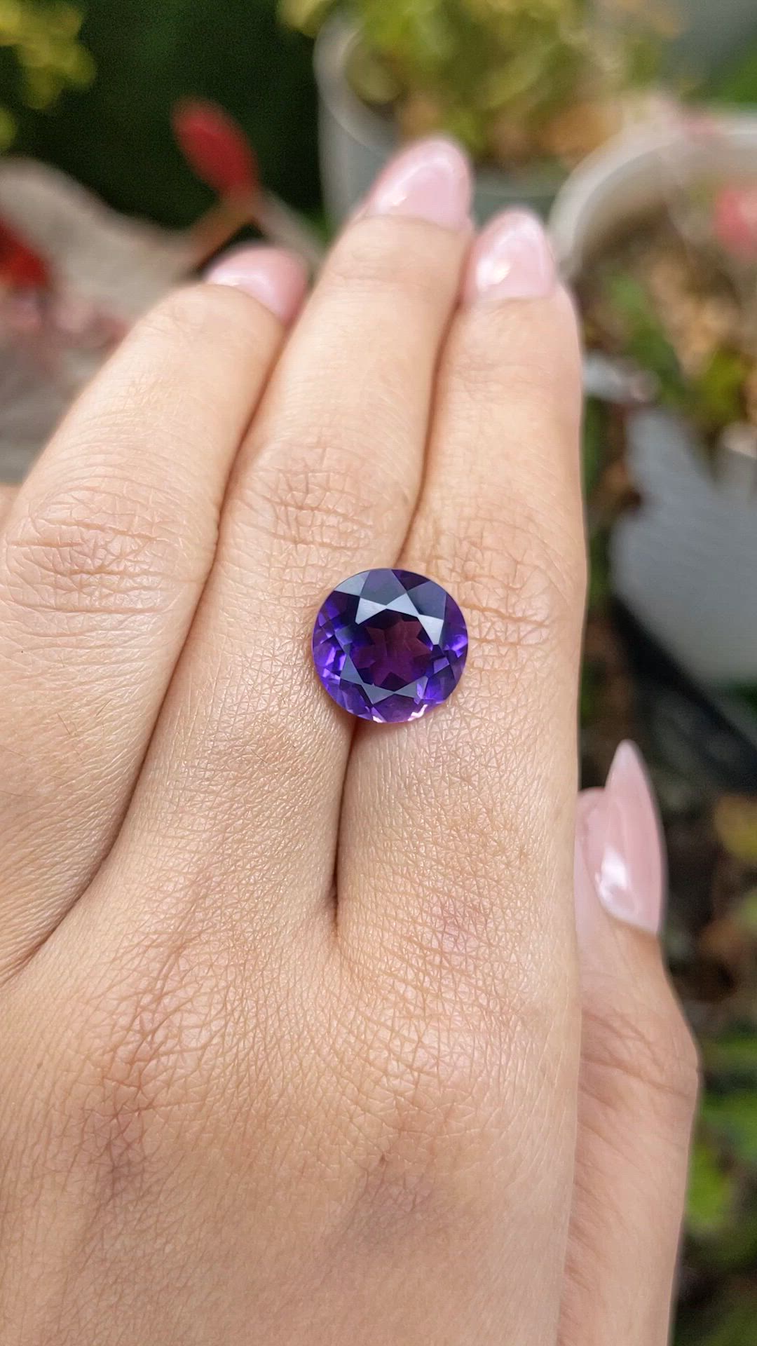 6.04 Ct. Purple Amethyst from Brazil Size Video