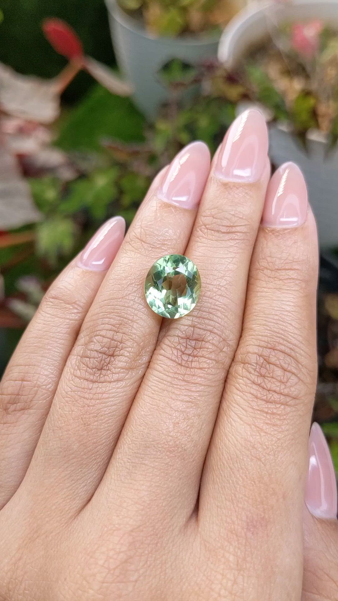 5.95 Ct. Yellowish Green Prasiolite from Brazil Size Video