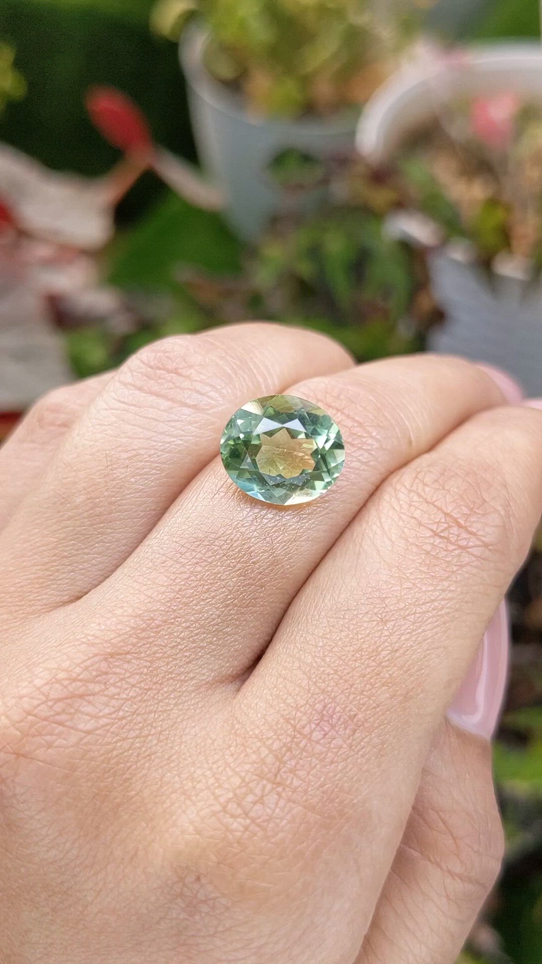 5.95 Ct. Yellowish Green Prasiolite from Brazil Size Video