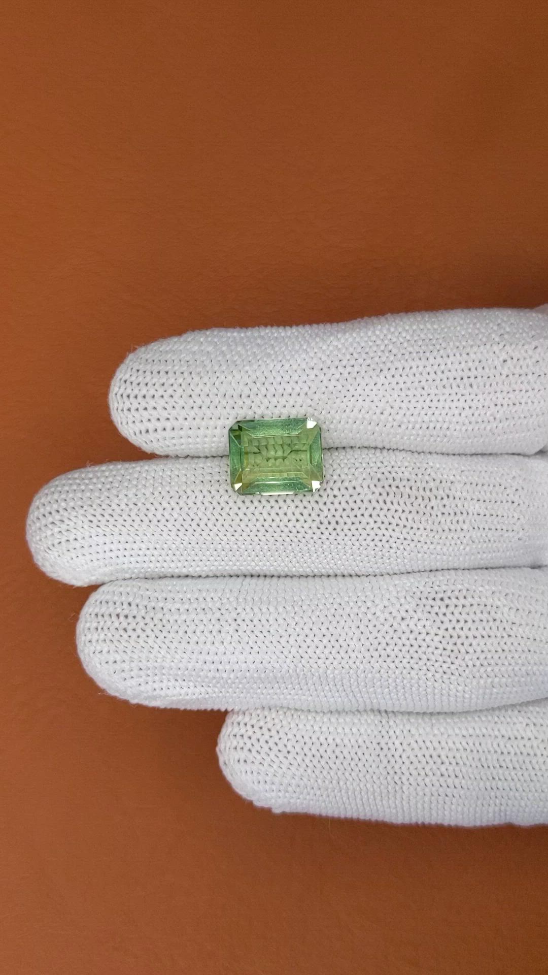 5.77 Ct. Green Prasiolite from Brazil Size Video