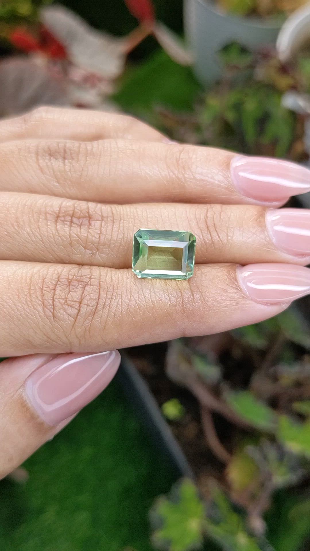 5.77 Ct. Green Prasiolite from Brazil Size Video