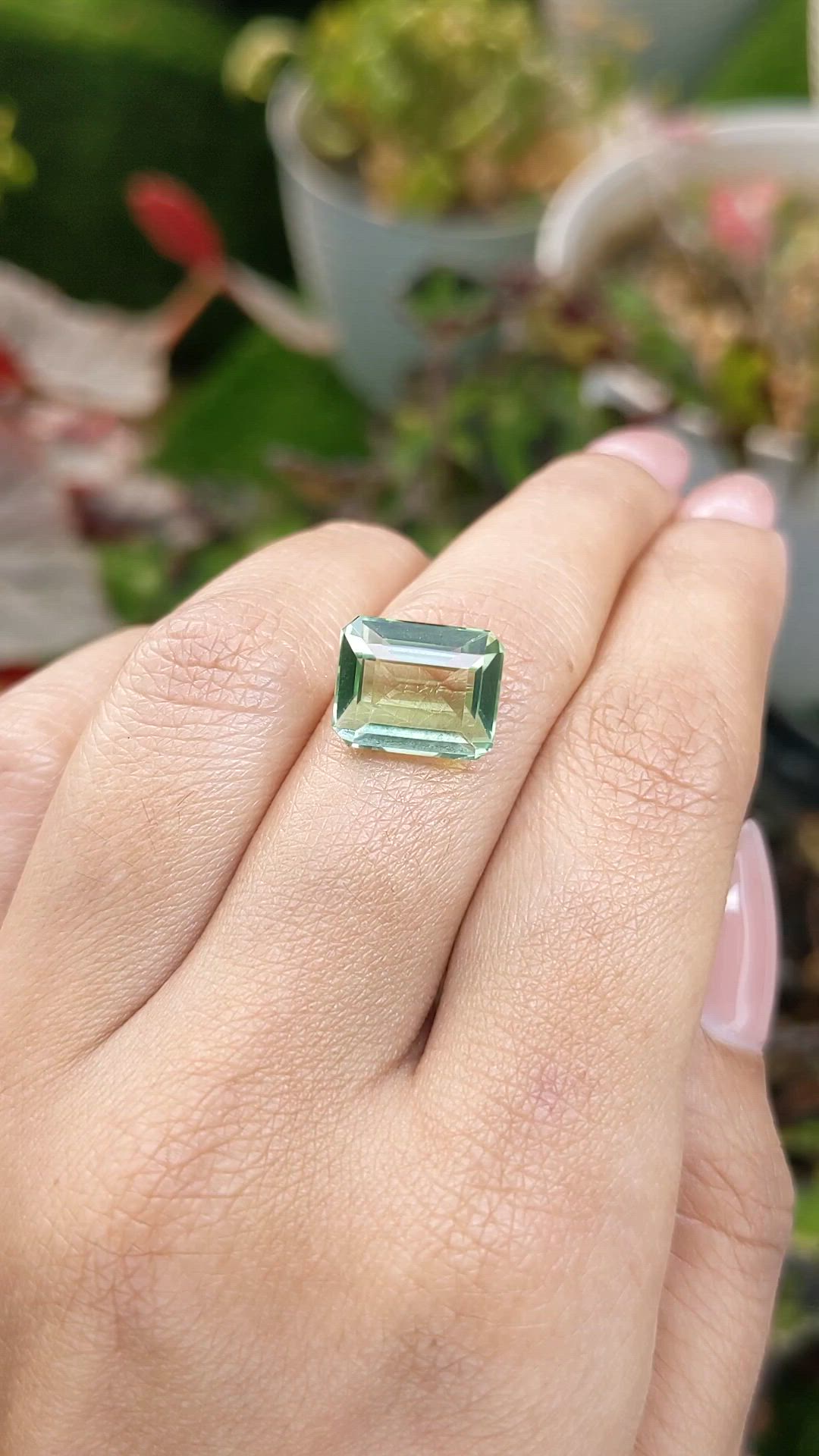 5.77 Ct. Green Prasiolite from Brazil Size Video