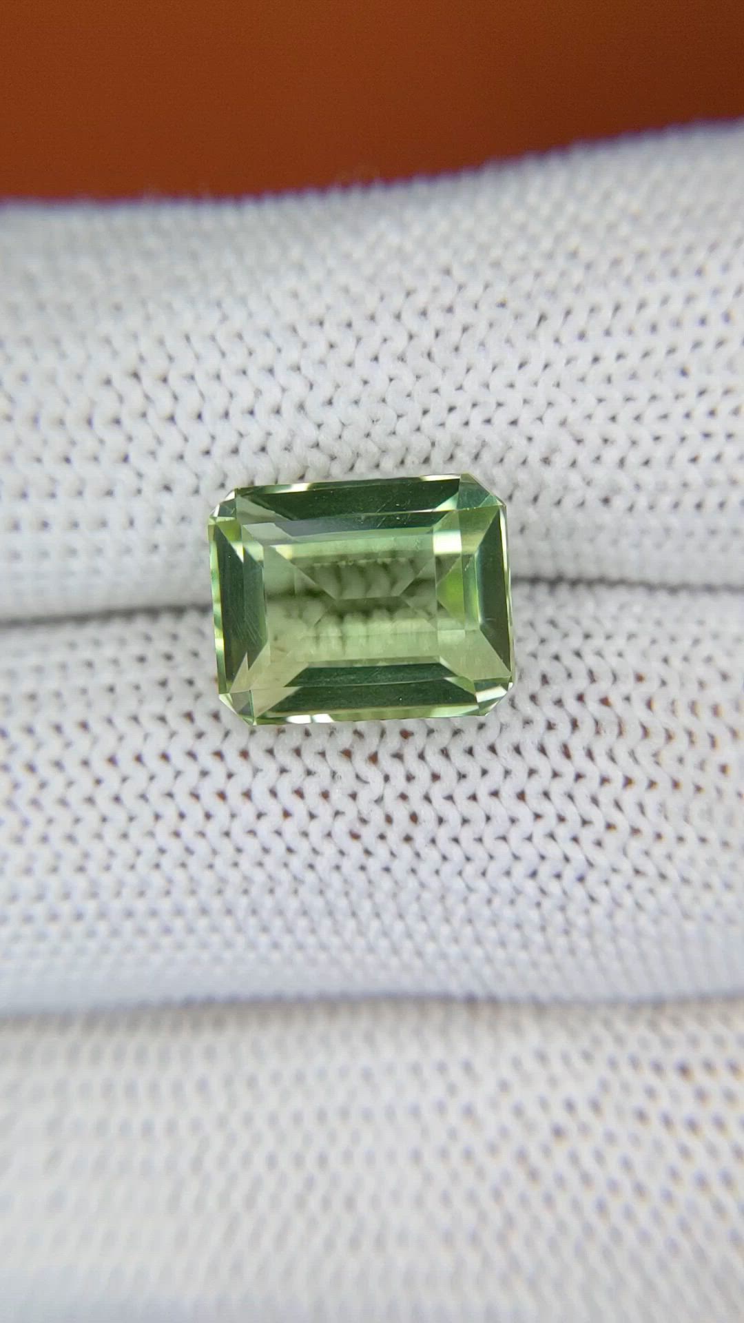 5.77 Ct. Green Prasiolite from Brazil Size Video