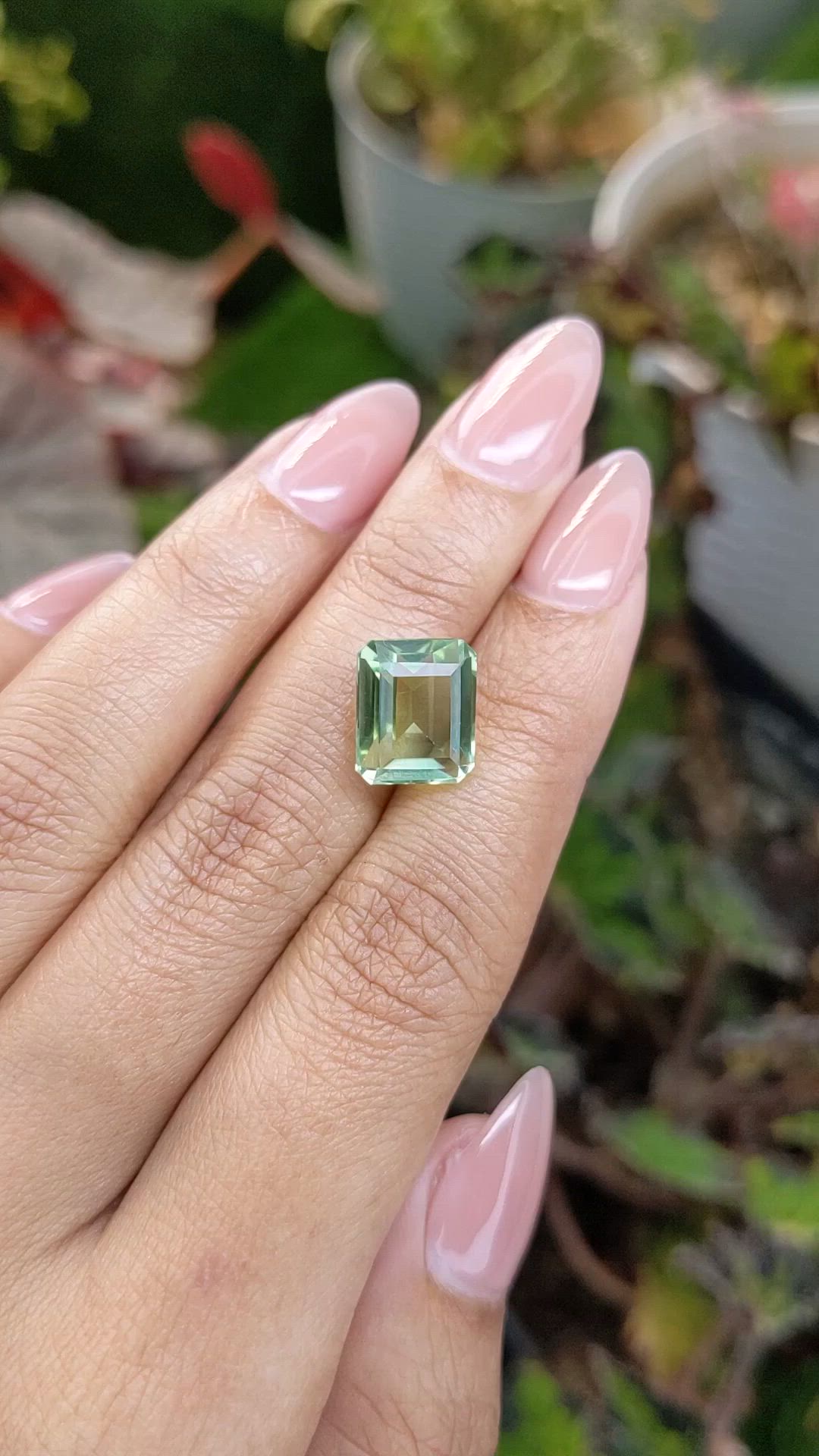 5.77 Ct. Green Prasiolite from Brazil Size Video