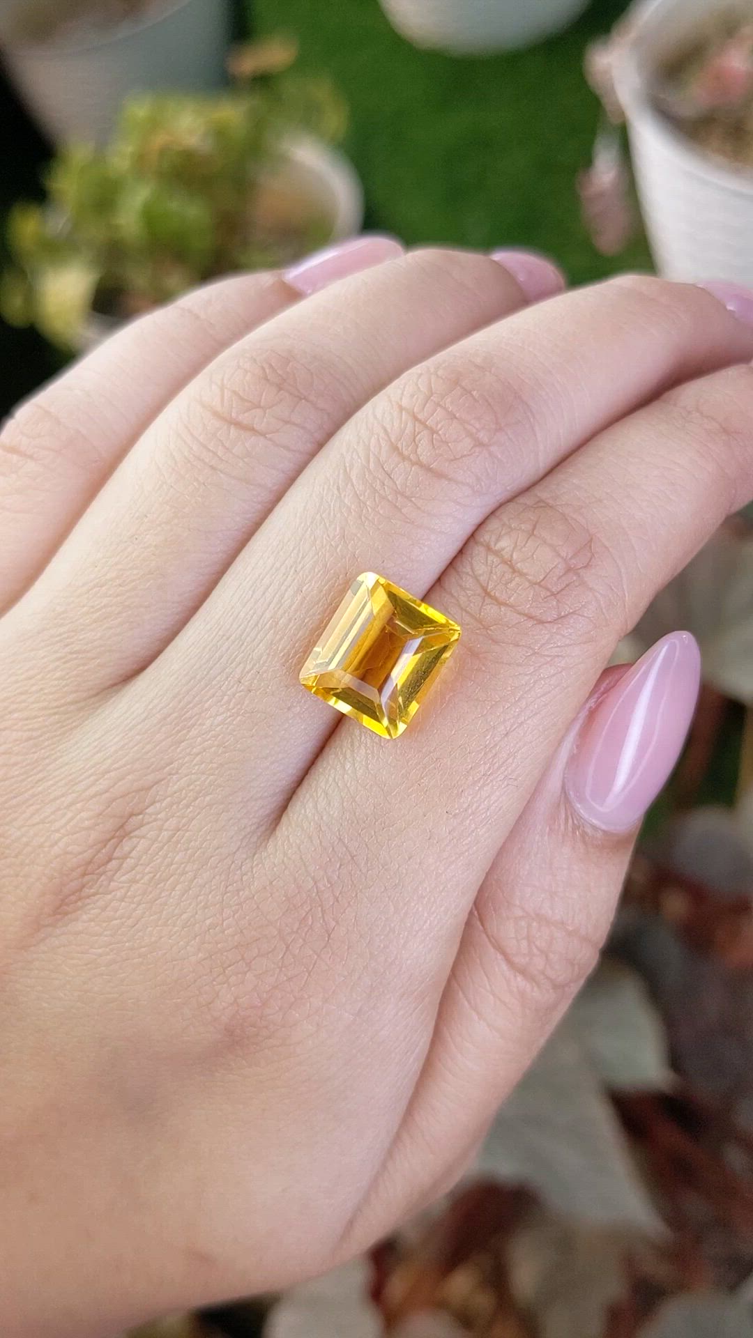 6.08 Ct. Yellow Citrine from Brazil Size Video