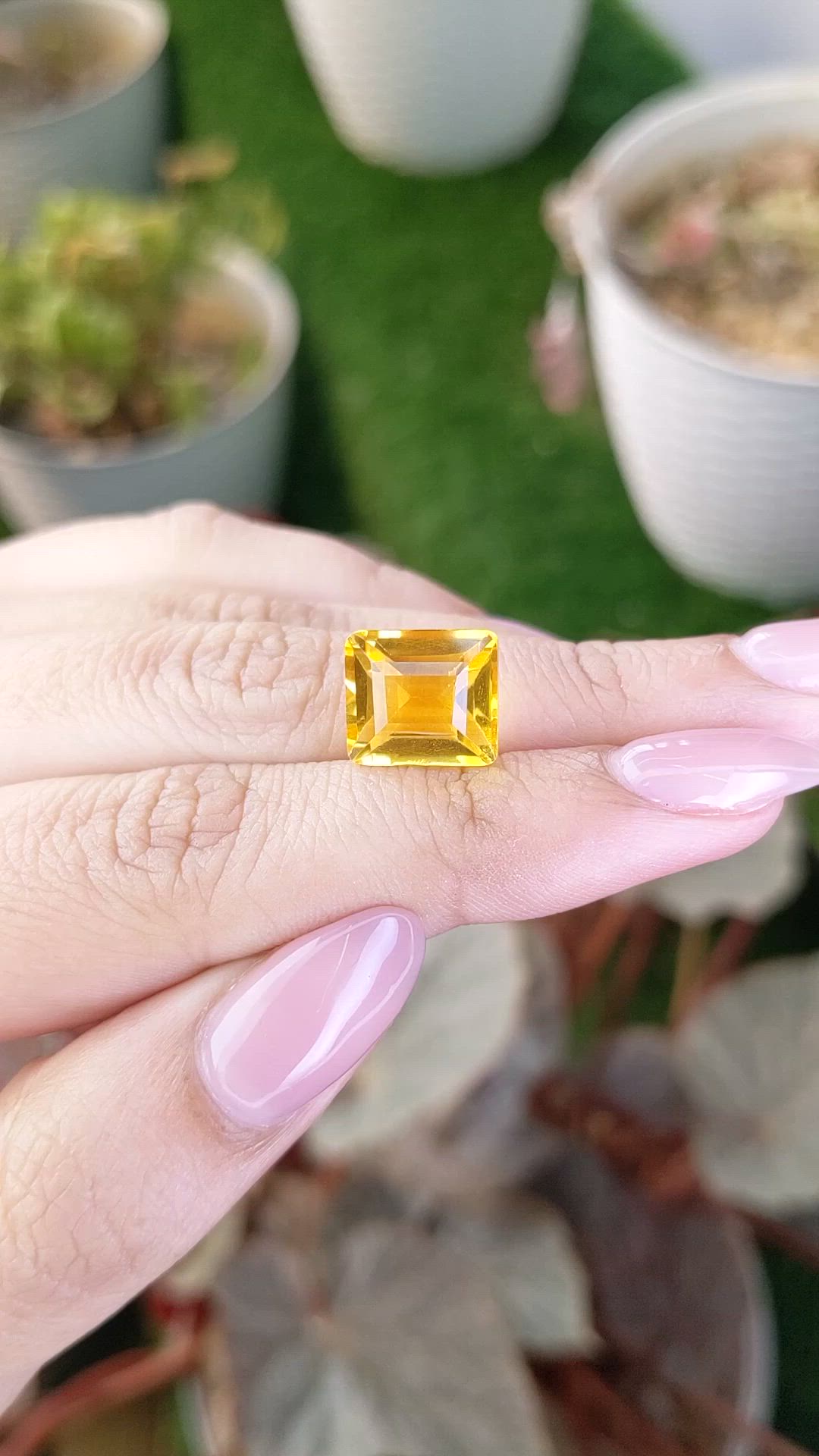6.08 Ct. Yellow Citrine from Brazil Size Video