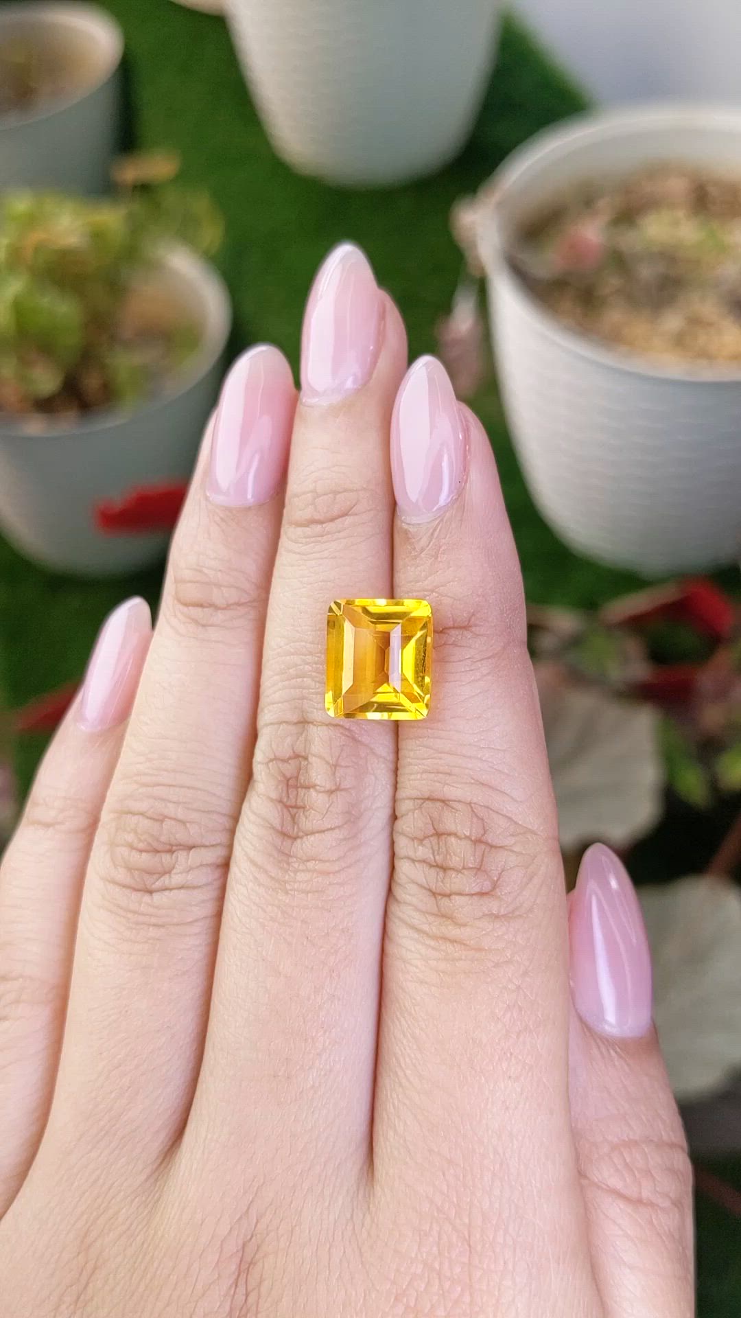 6.08 Ct. Yellow Citrine from Brazil Size Video