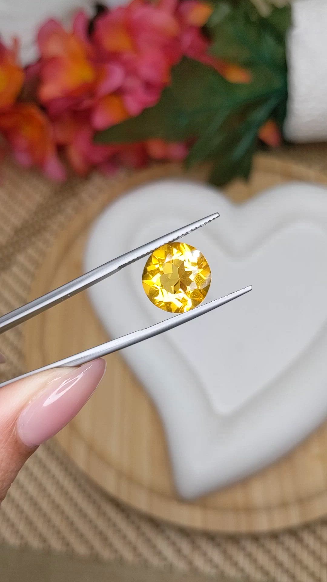 5.95 Ct. Yellow Citrine from Brazil Size Video