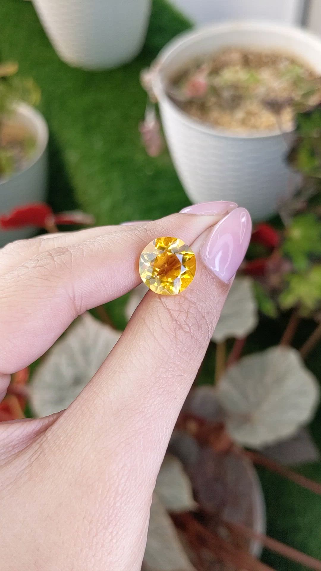 5.95 Ct. Yellow Citrine from Brazil Size Video