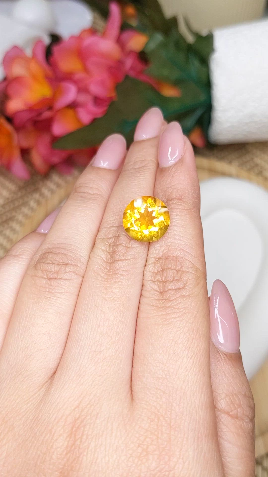 5.95 Ct. Yellow Citrine from Brazil Size Video