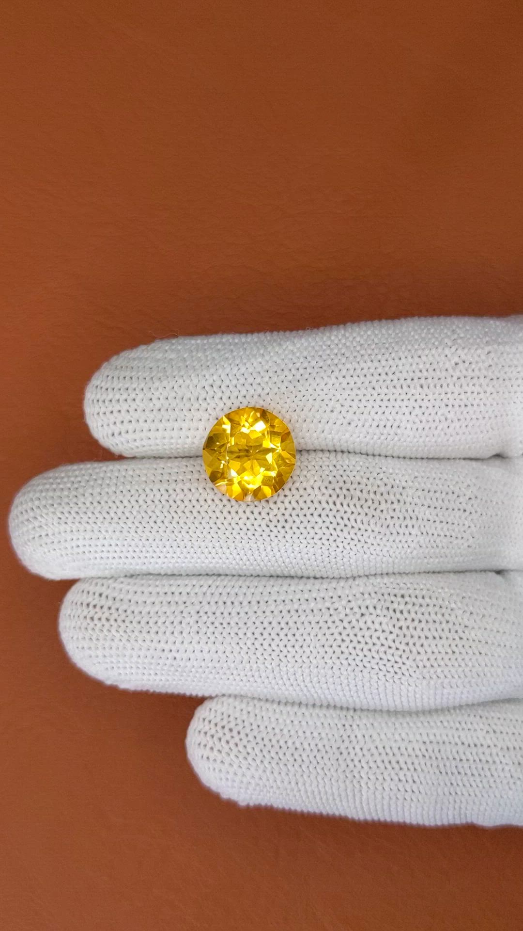5.95 Ct. Yellow Citrine from Brazil Size Video