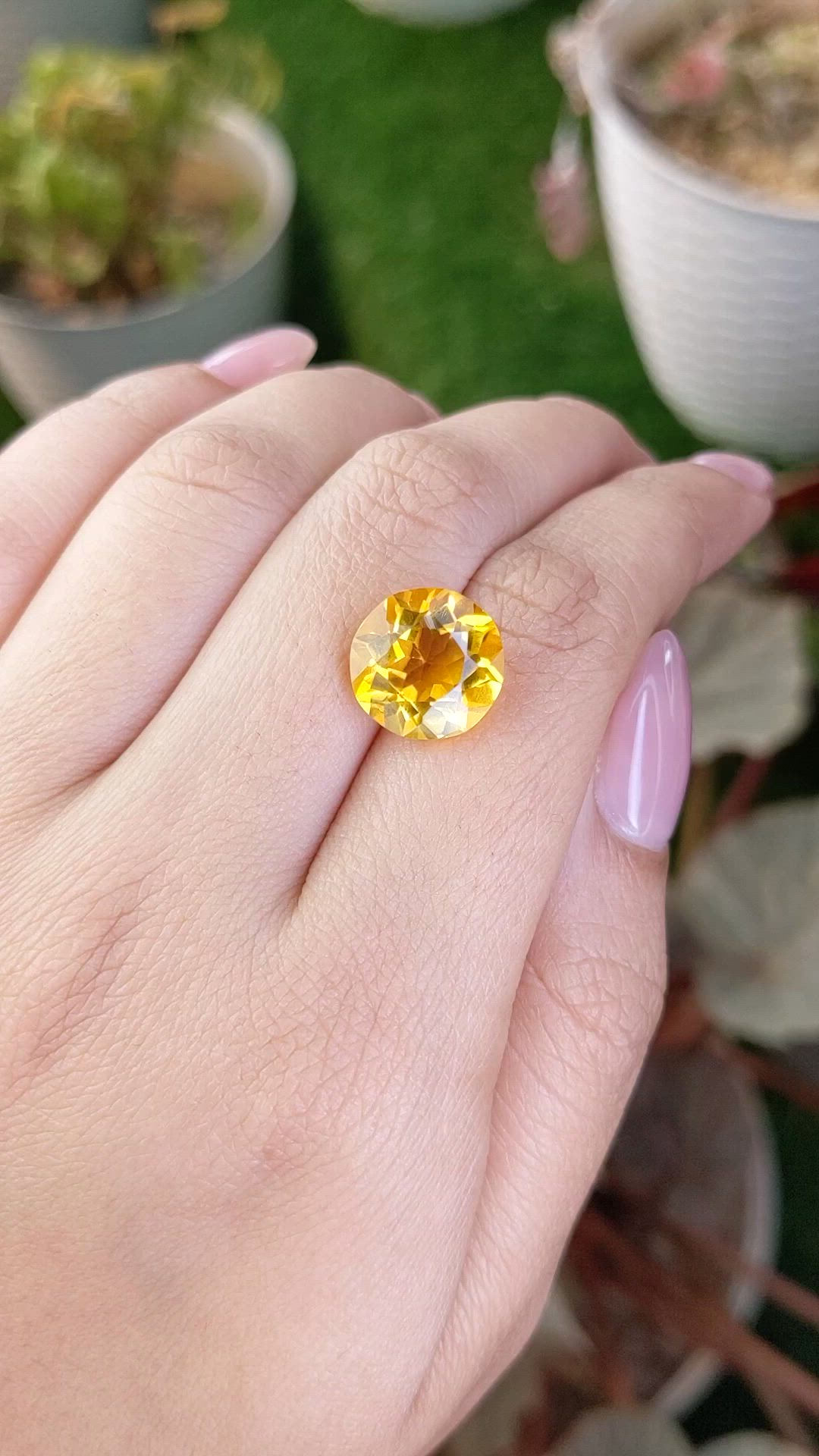5.95 Ct. Yellow Citrine from Brazil Size Video