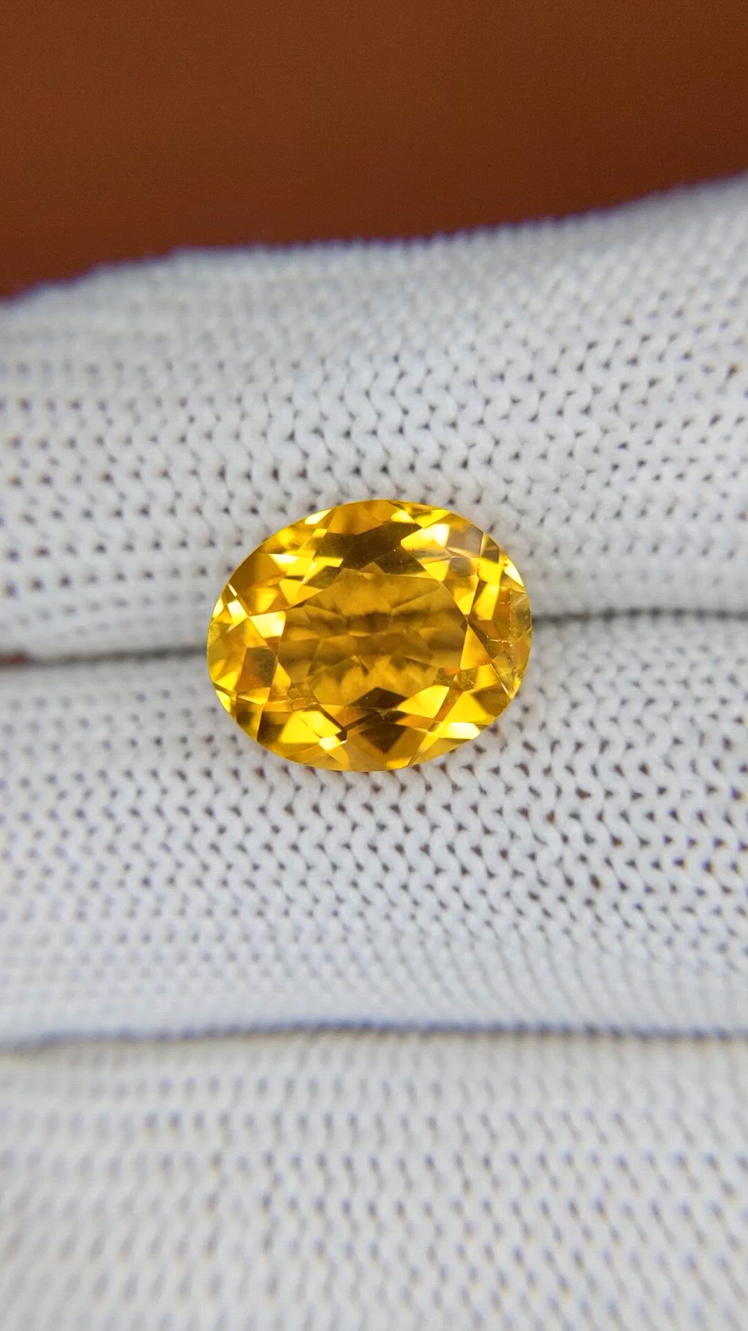 5.59 Ct. Orangish Yellow Citrine from Brazil Size Video