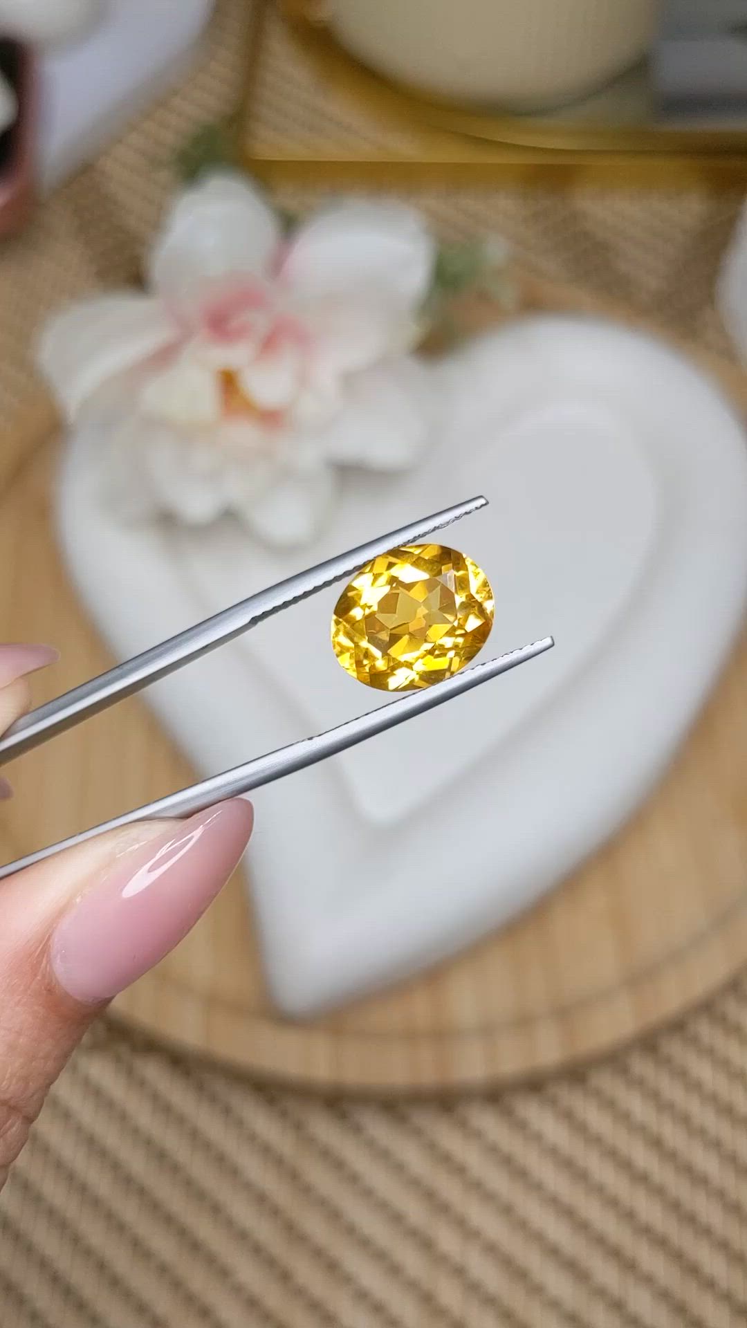 5.59 Ct. Orangish Yellow Citrine from Brazil Size Video