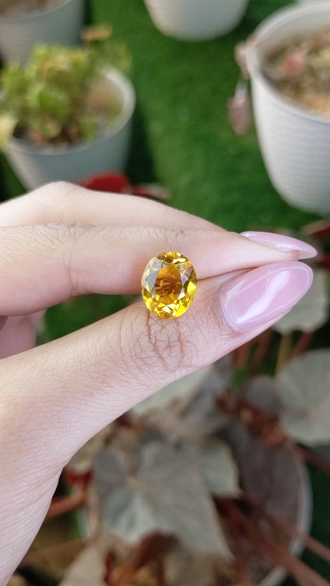 5.59 Ct. Orangish Yellow Citrine from Brazil Size Video
