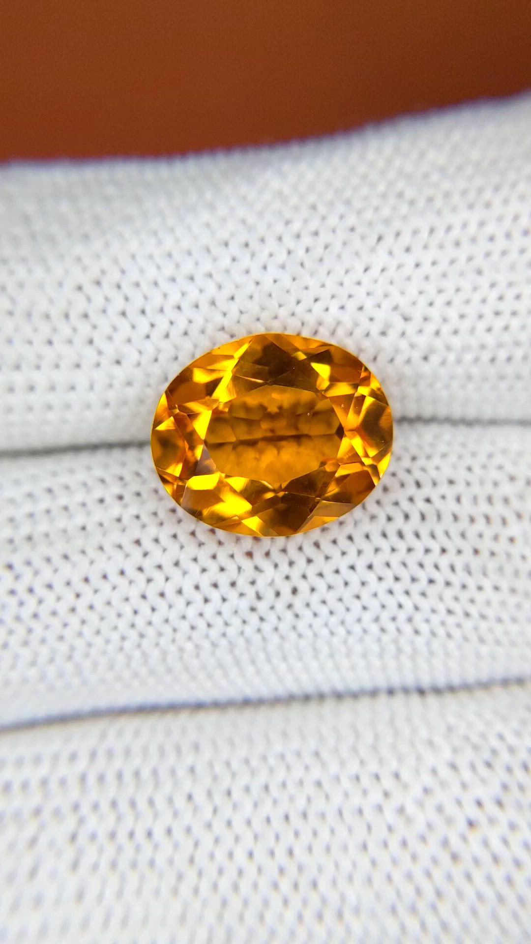 6.07 Ct. Orangish Yellow Citrine from Brazil Size Video