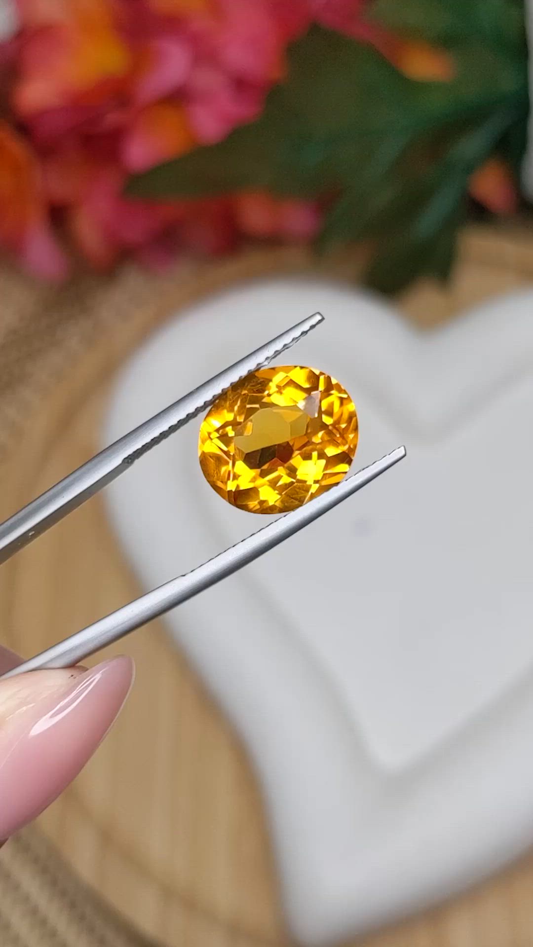 5.79 Ct. Orangish Yellow Citrine from Brazil Size Video