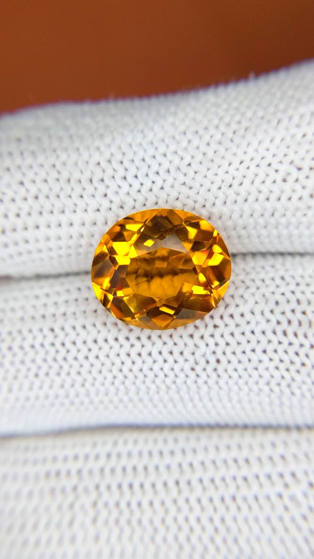 5.79 Ct. Orangish Yellow Citrine from Brazil Size Video