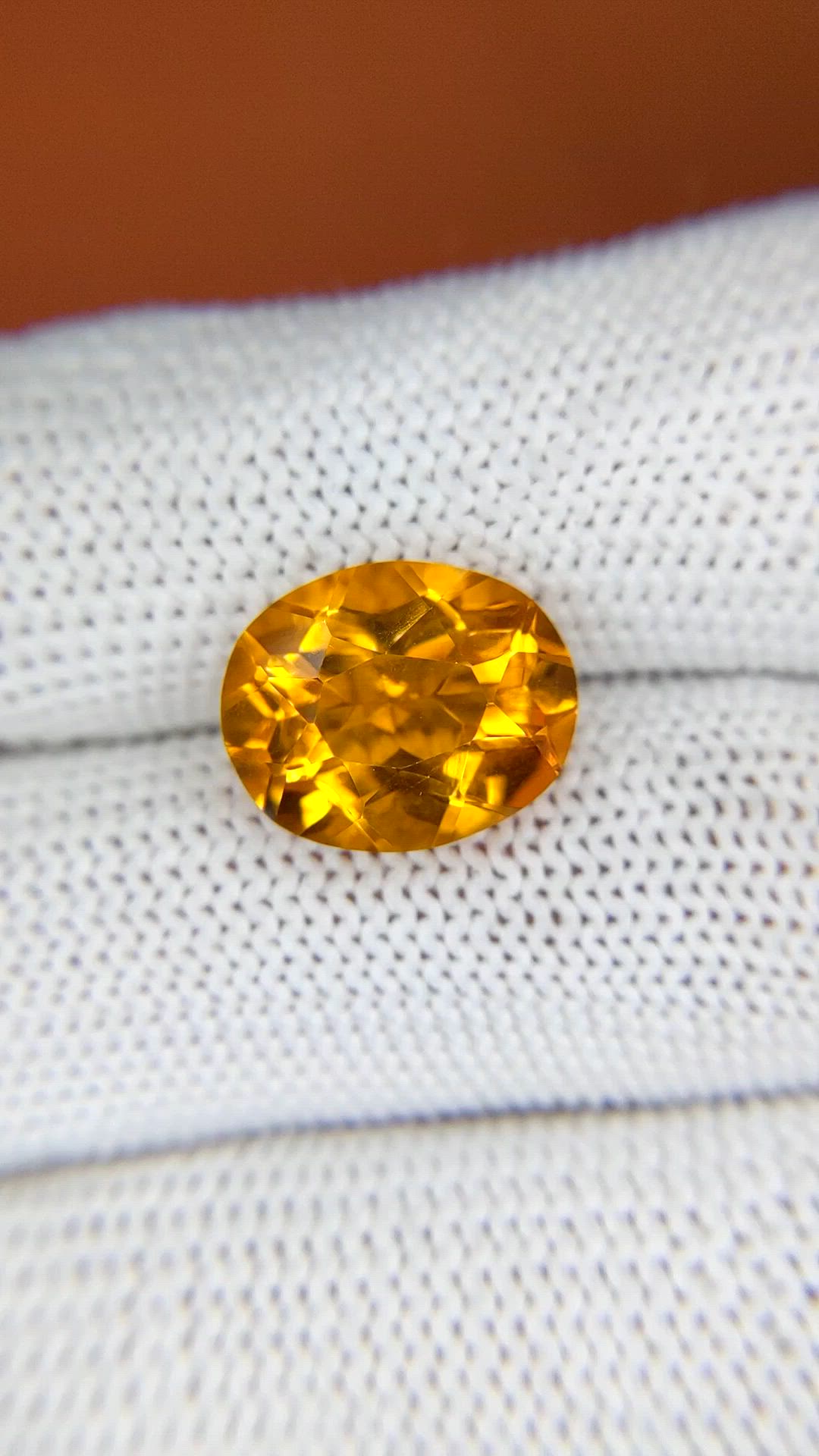 5.59 Ct. Orangish Yellow Citrine from Brazil Size Video