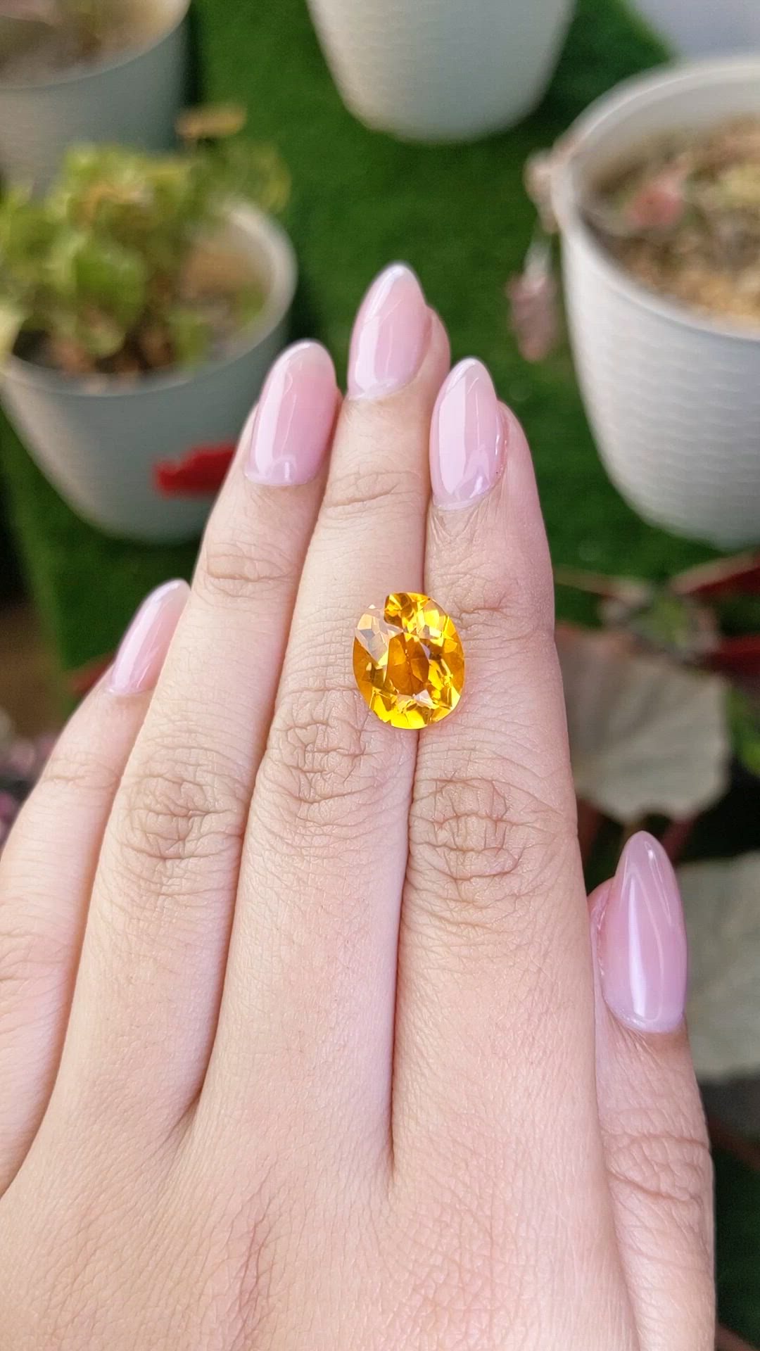 5.59 Ct. Orangish Yellow Citrine from Brazil Size Video