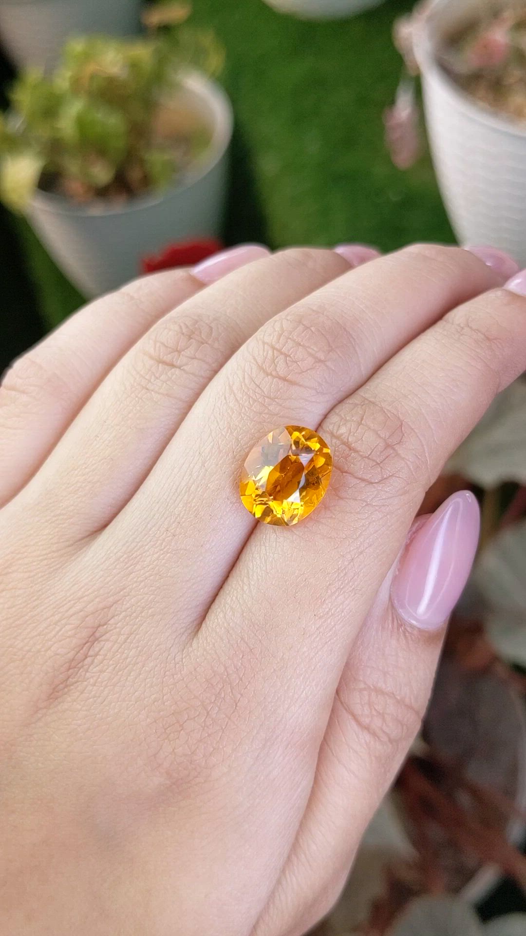 5.59 Ct. Orangish Yellow Citrine from Brazil Size Video