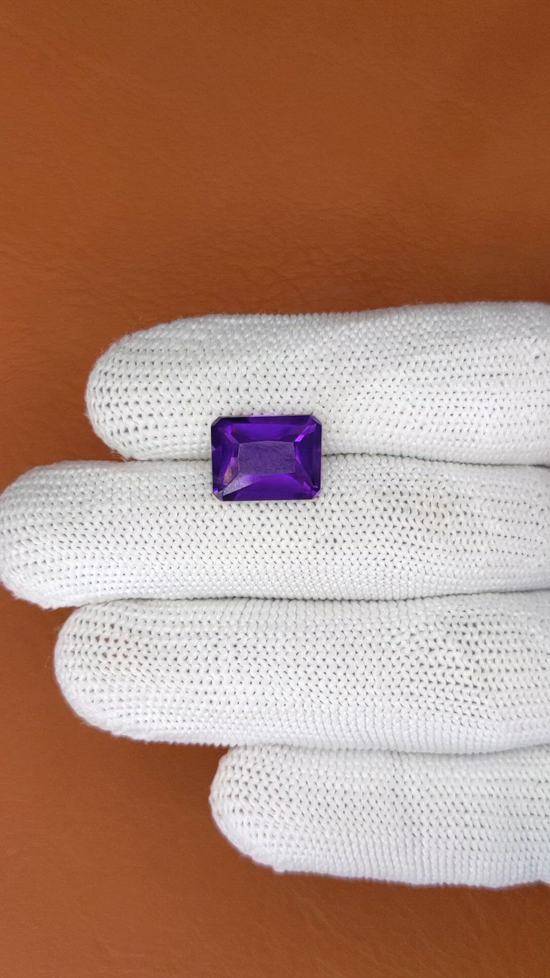 5.38 Ct. Purple Amethyst from Brazil Size Video