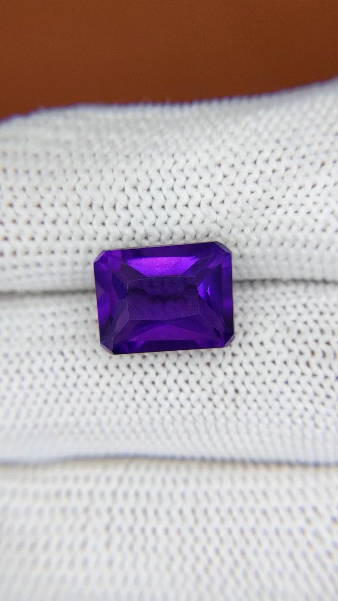 5.38 Ct. Purple Amethyst from Brazil Size Video