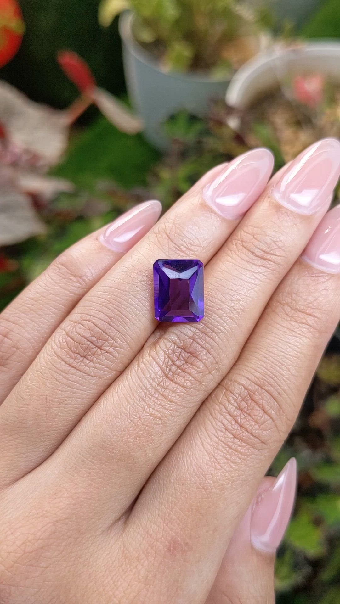 5.38 Ct. Purple Amethyst from Brazil Size Video