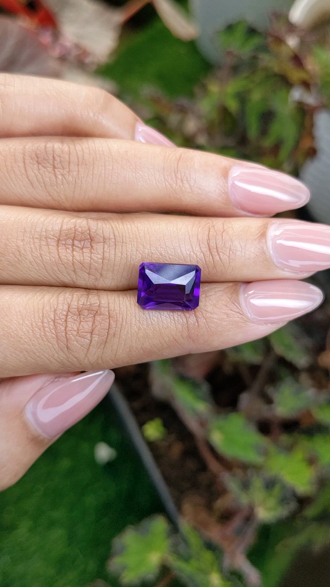 5.38 Ct. Purple Amethyst from Brazil Size Video
