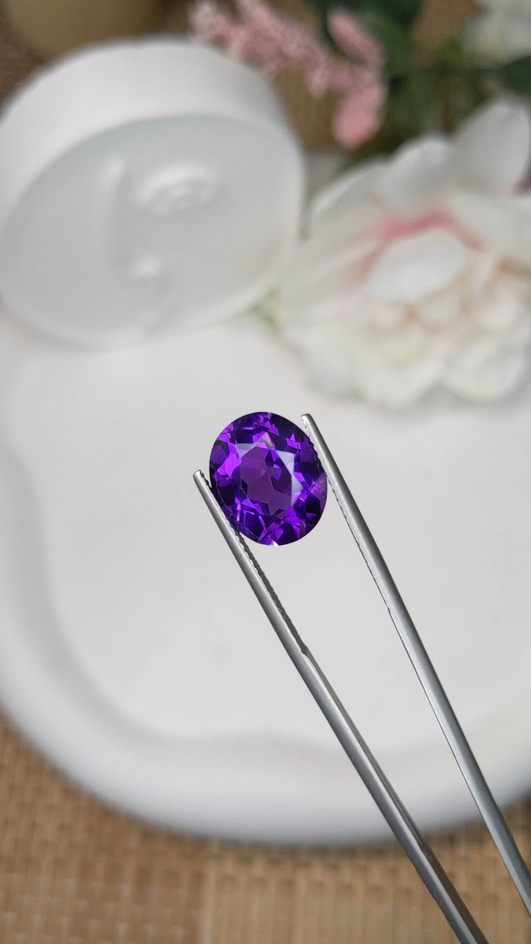 5.84 Ct. Purple Amethyst from Brazil Size Video