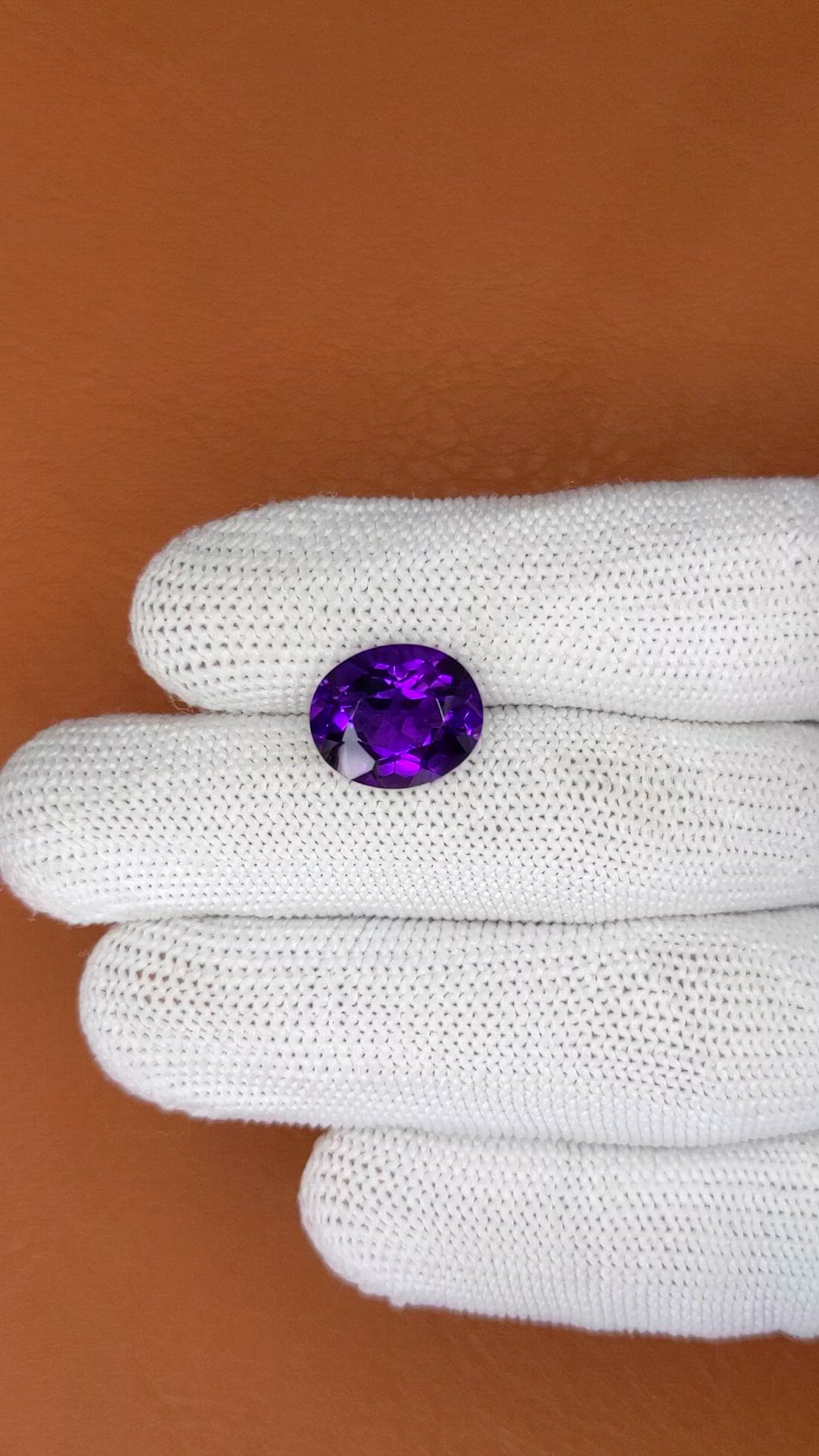 5.84 Ct. Purple Amethyst from Brazil Size Video