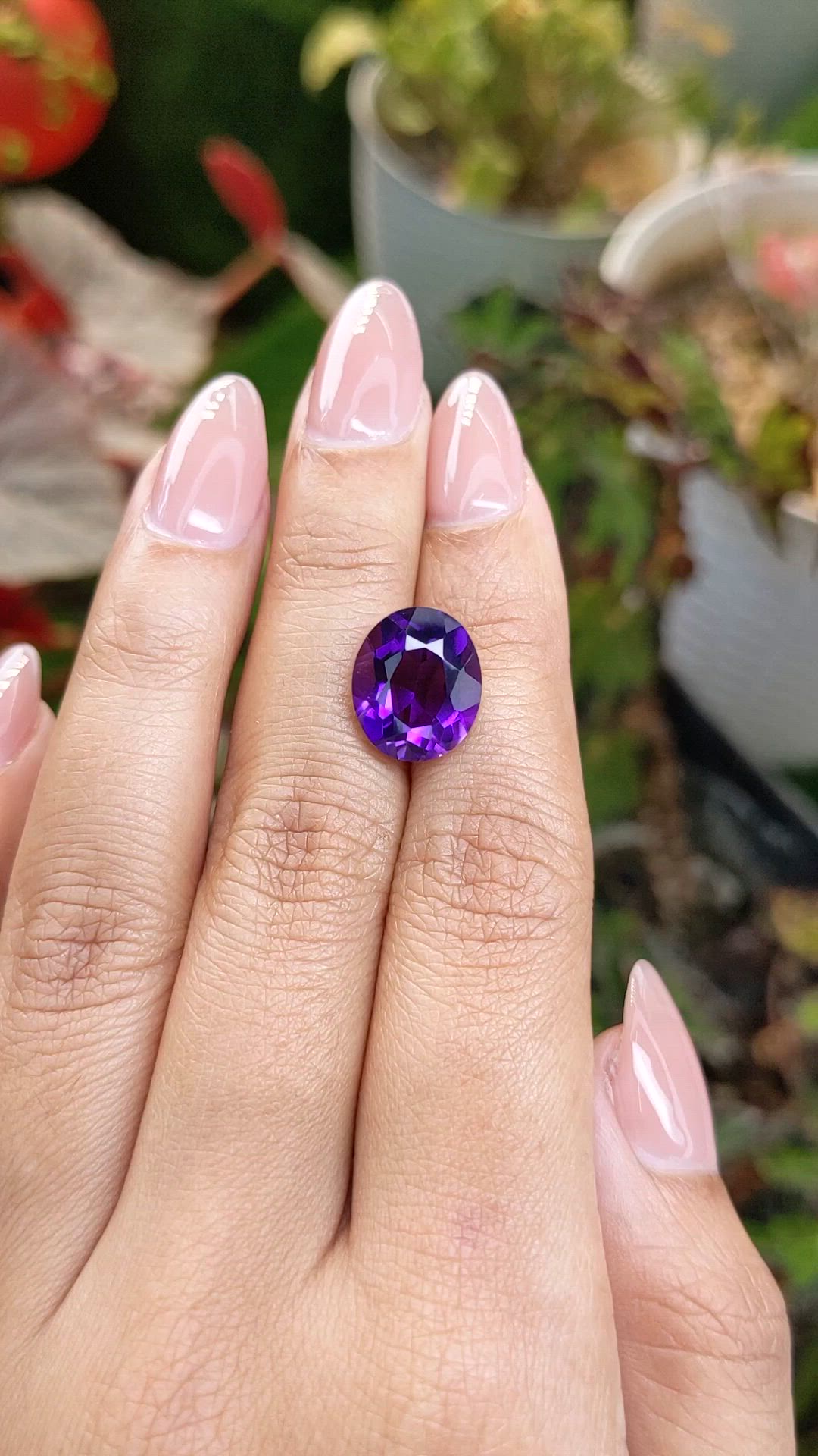 5.84 Ct. Purple Amethyst from Brazil Size Video